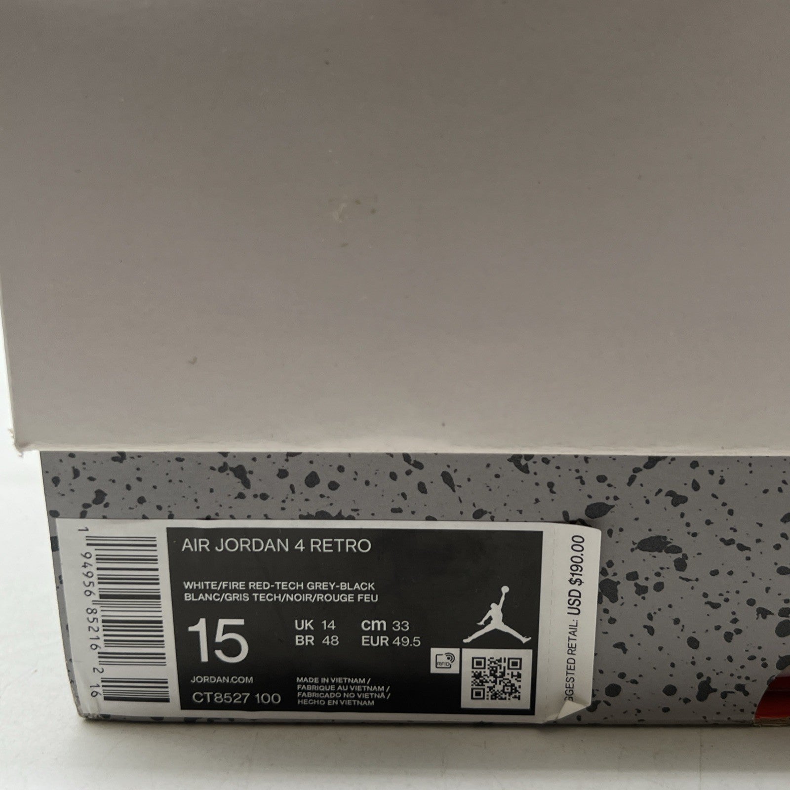 Size 15 - Air Jordan 4 Retro Mid White Oreo (CT8527-100)