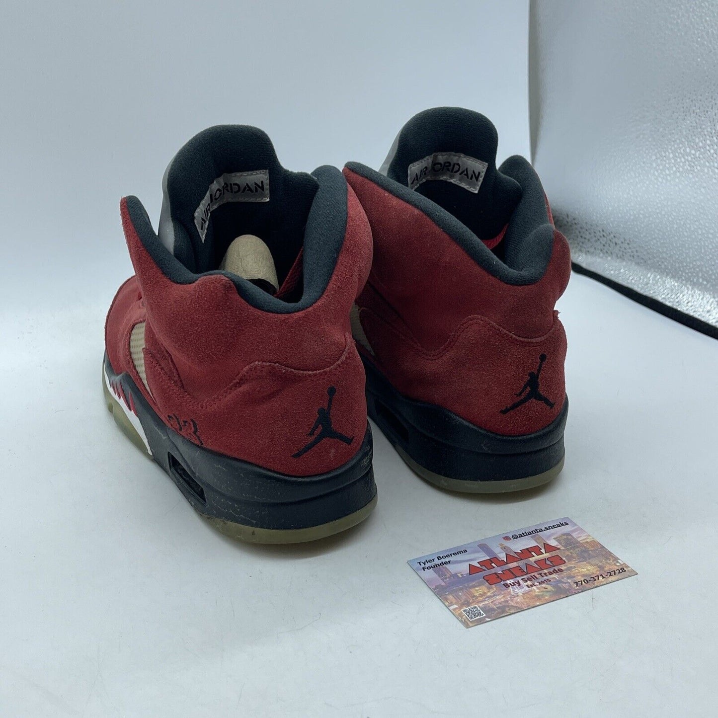 Size 8.5 - Jordan 5 Retro Mid Raging Bull Black Red Suede Leather (DD587-600)