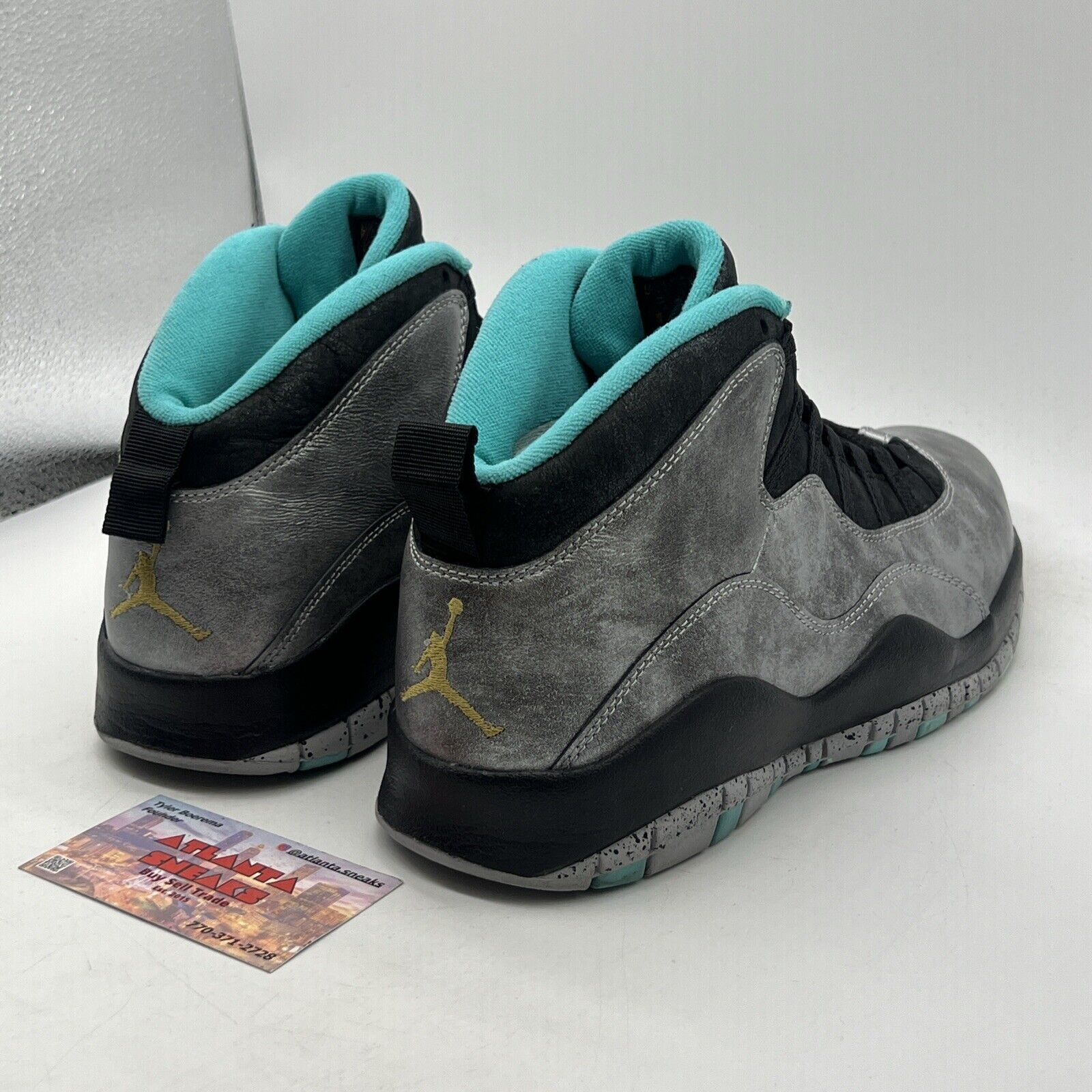 Size 10 - Air Jordan 10 Retro Lady Liberty Silver Black Aqua (705178-045)