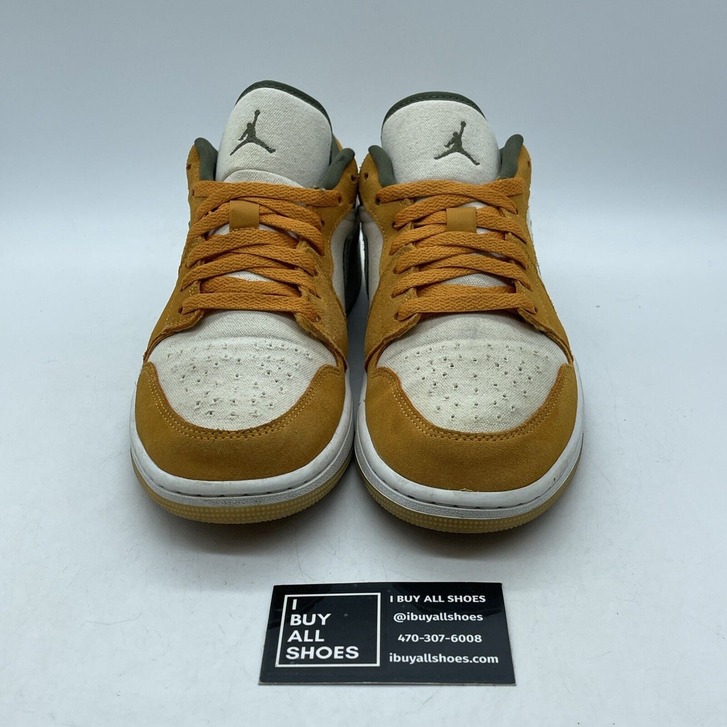 Size 9.5 - Air Jordan 1 SE Low Light Curry Yellow Green Suede (DH6931-102)