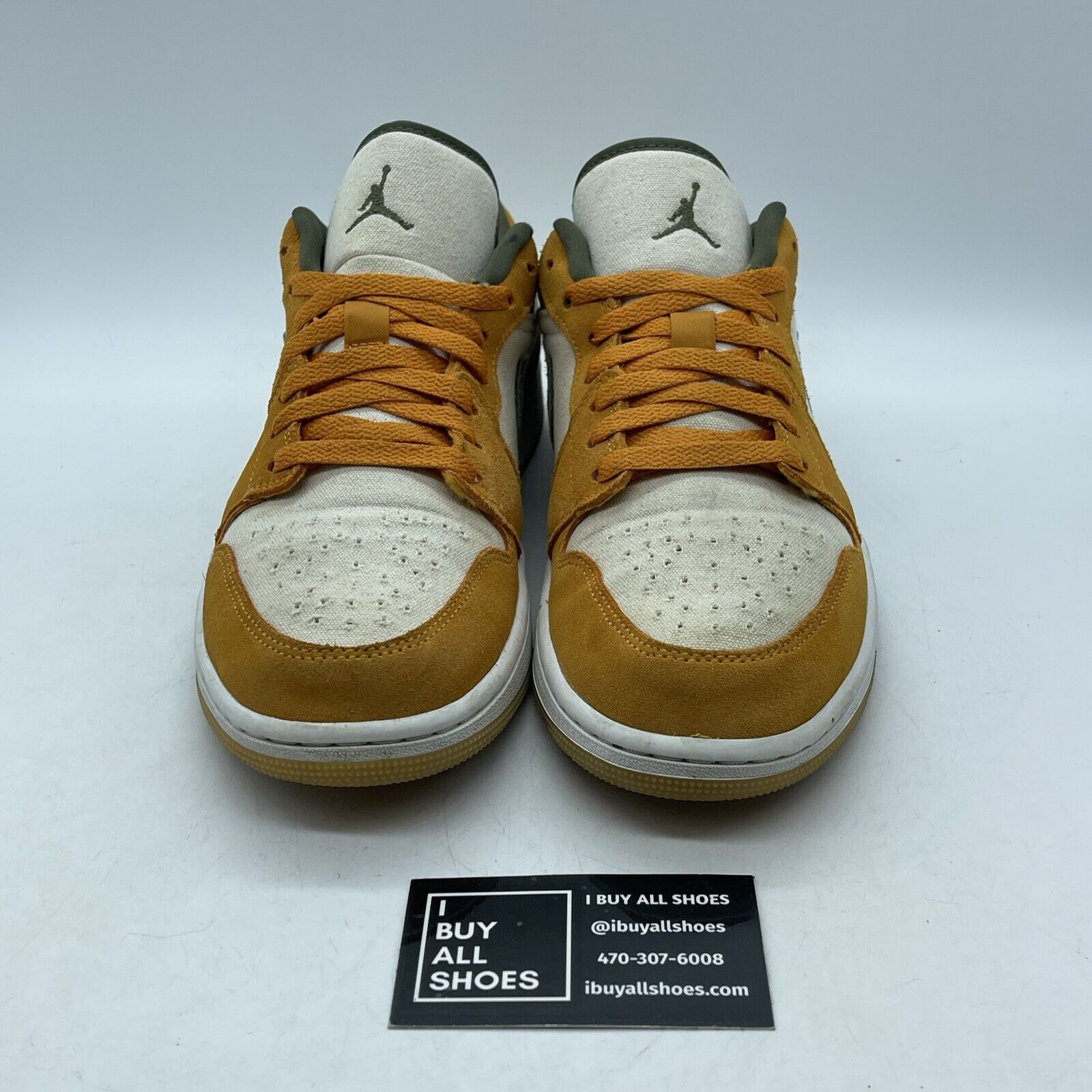 Size 9.5 - Air Jordan 1 SE Low Light Curry Yellow Green Suede (DH6931-102)