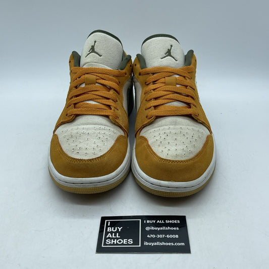 Size 9.5 - Air Jordan 1 SE Low Light Curry Yellow Green Suede (DH6931-102)