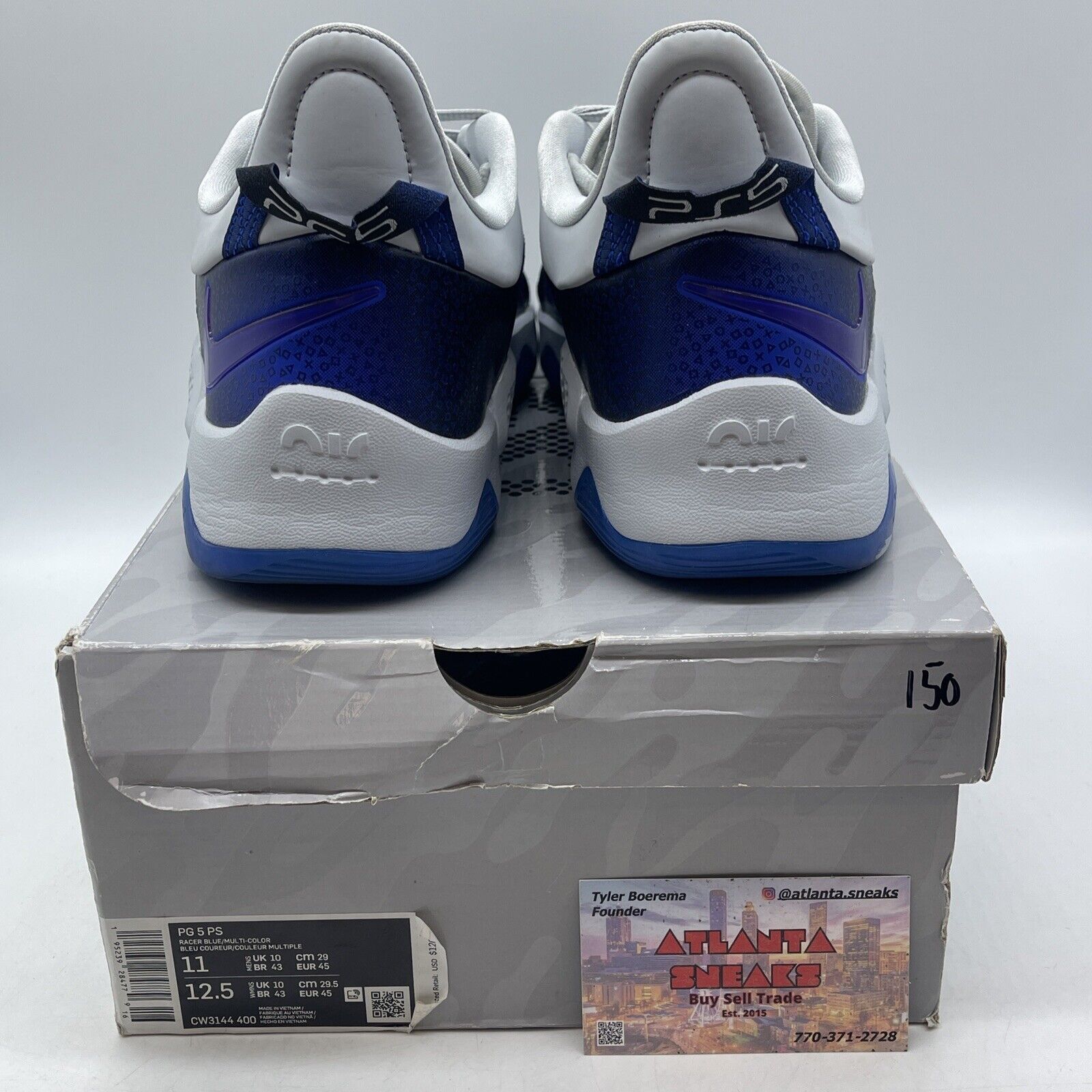 Size 11 - Nike PlayStation x PG 5 Racer Blue Grey Black Leather (CW3144-400)