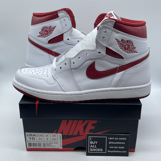 Size 10 - Air Jordan 1 Retro OG High Metallic Red White Leather (555088-103)