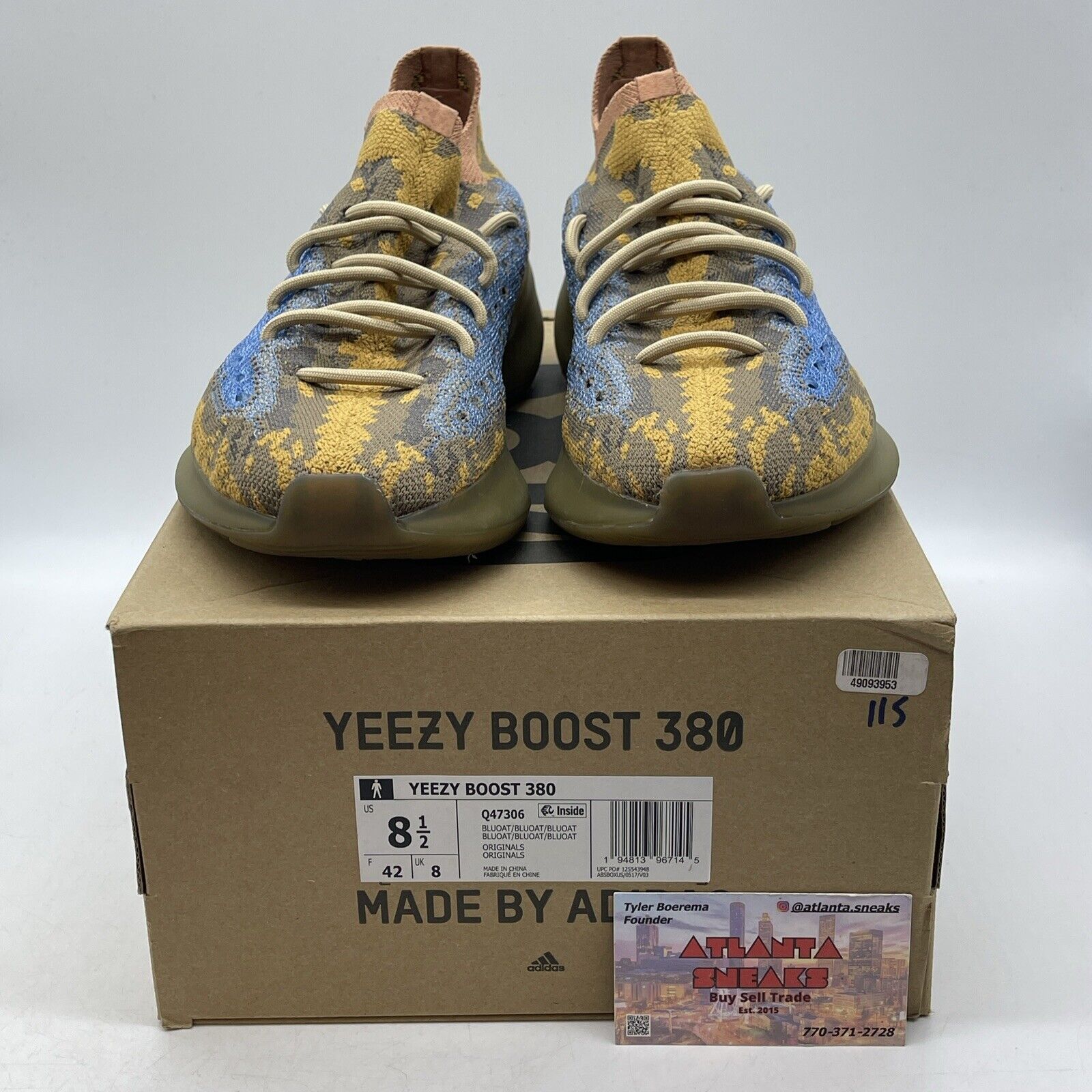 Size 8.5 - adidas Yeezy Boost 380 Blue Oat Non-Reflective