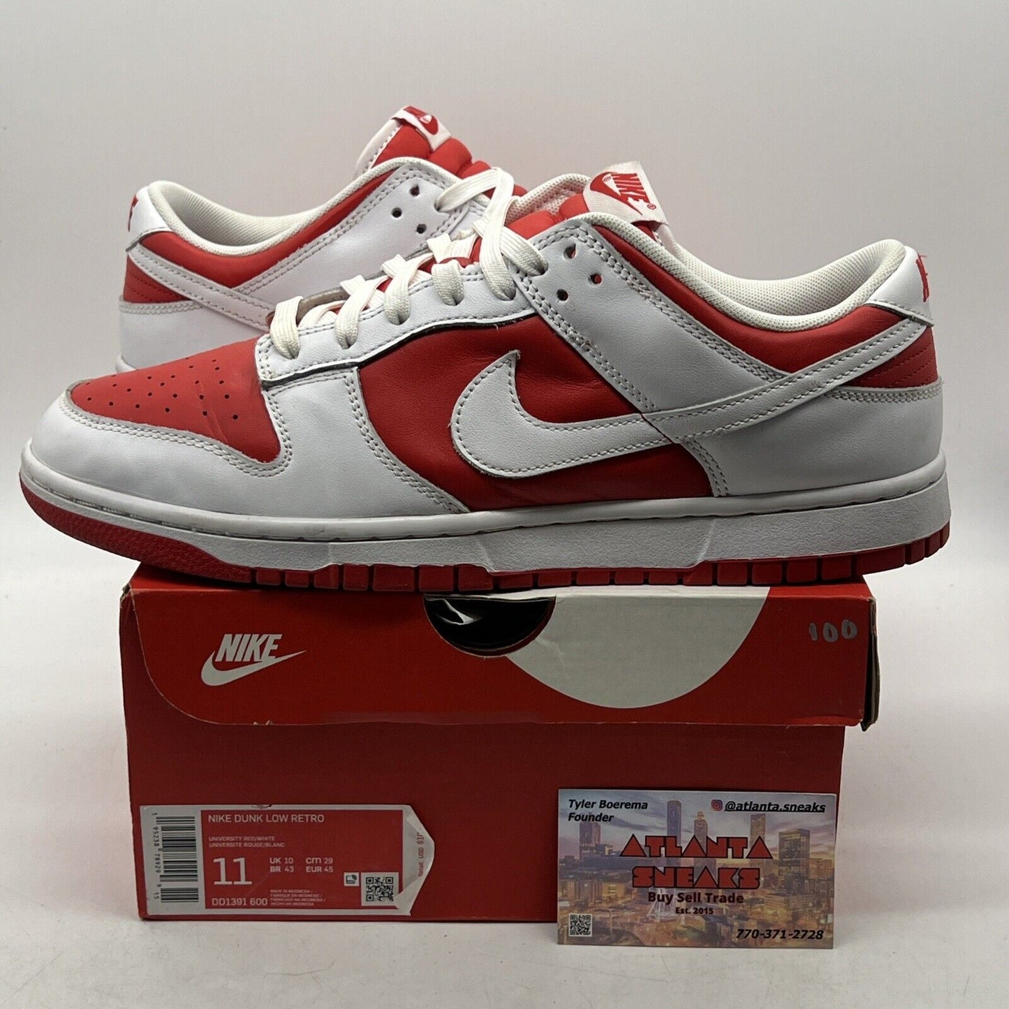 Size 11 - Nike Dunk Low Championship Red Leather (DD1391-600)