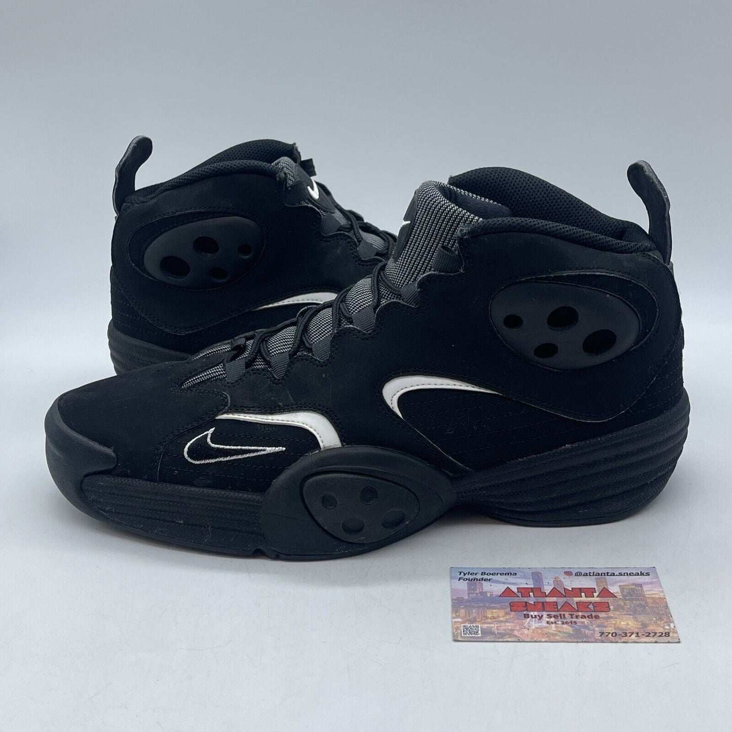 Size 12 - Nike Flight One Black White Suede Leather (538133-010)