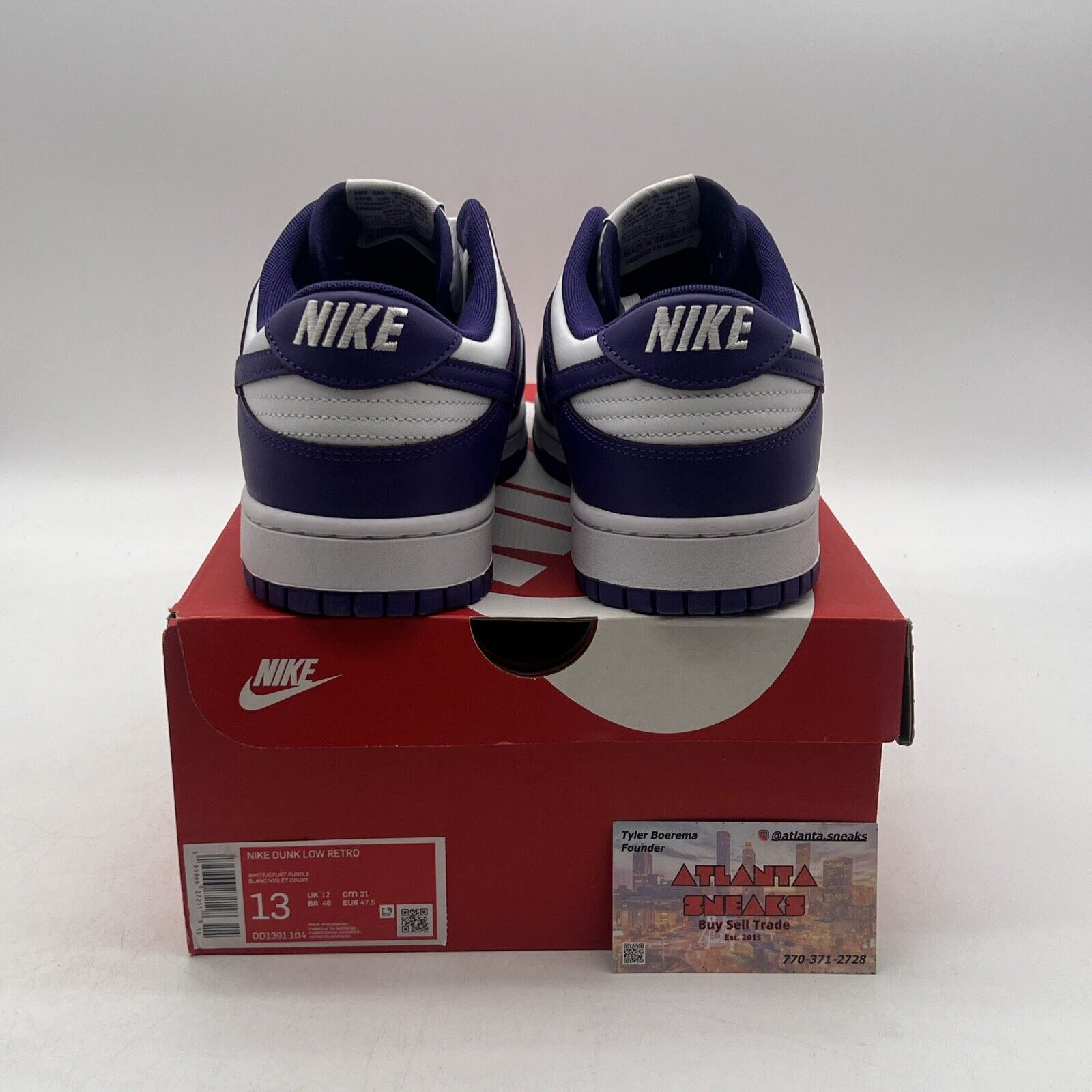 Size 13 - Nike Dunk Low Retro Court Purple 2022 White Purple  (DD1391-104)
