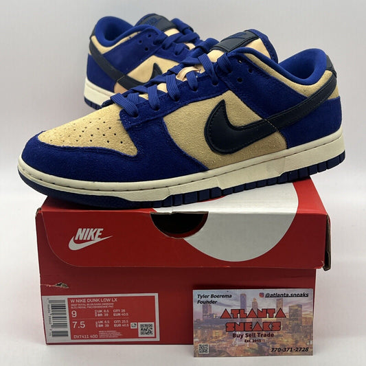 Size 9 - Nike Dunk LX Blue Suede W Blue Tan White Black Leather (DV7411-400)