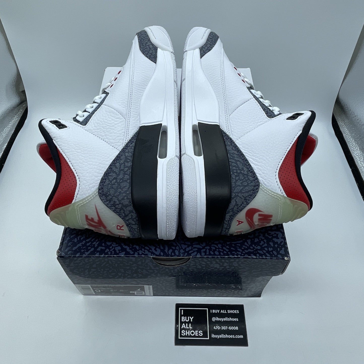 Size 9.5 - Jordan 3 Retro Denim SE Fire Red White Grey Leather (CZ6431-100)