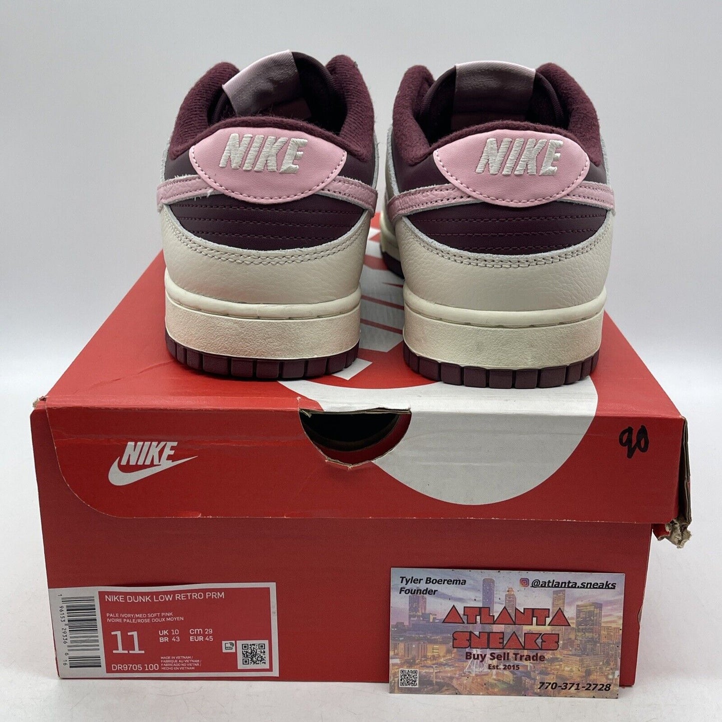 Size 11 - Nike Dunk Low Premium Valentine's Day Burgundy White (DR9705-100)