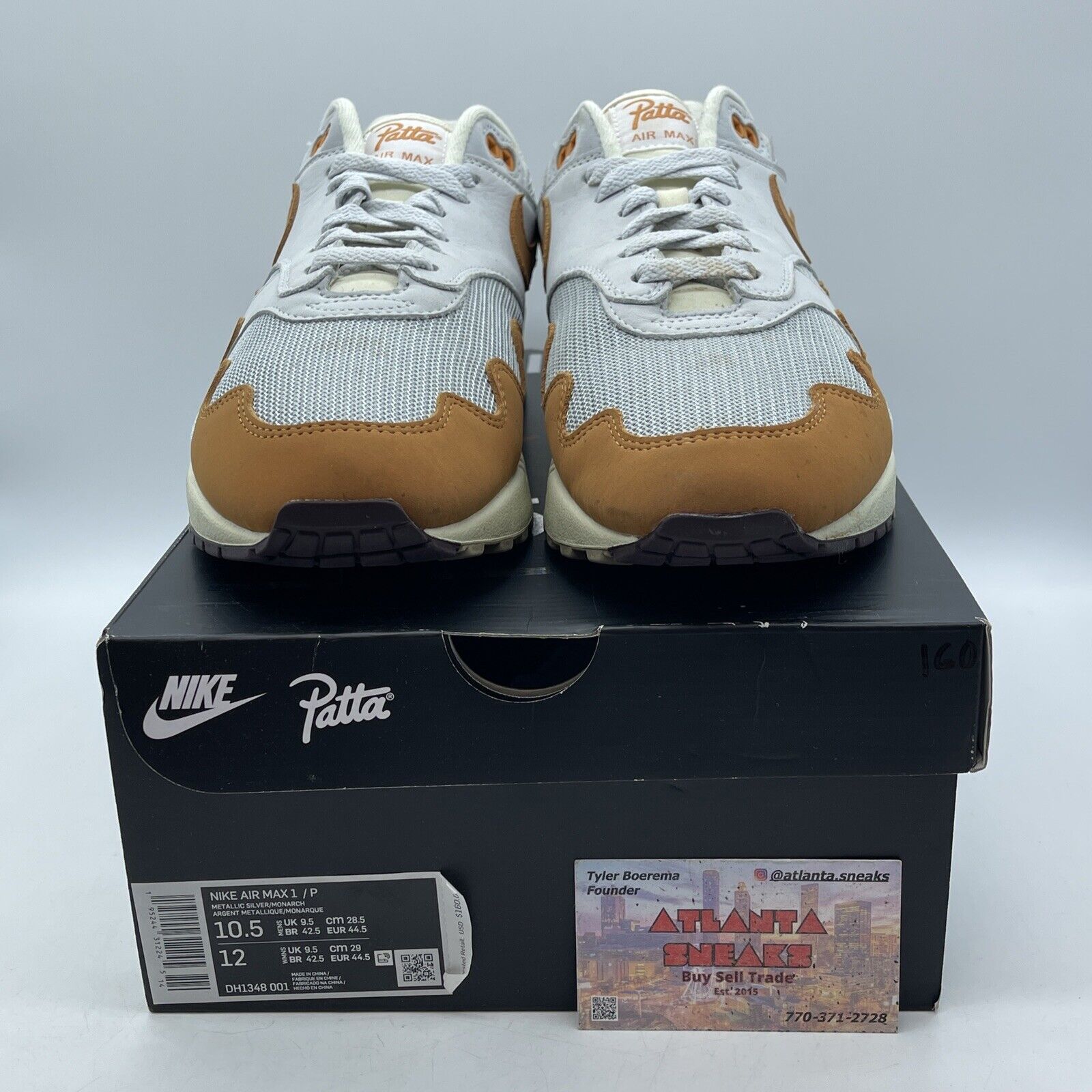 Size 10.5 - Nike Air Max 1 Patta Waves Monarch Brown Grey Suede (DH1348-001)