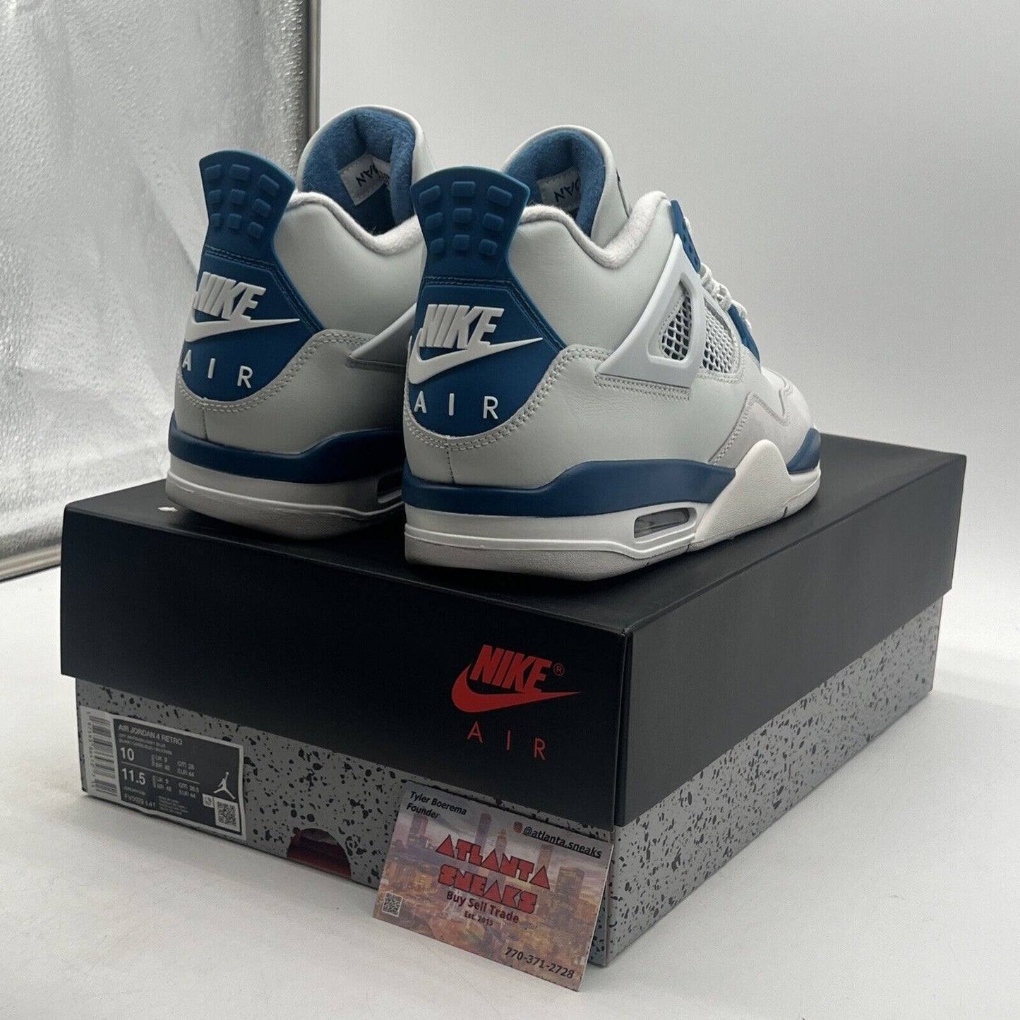 Size 10 - Air Jordan 4 Retro 2024 Military Blue White Leather Suede (FV5029-141)