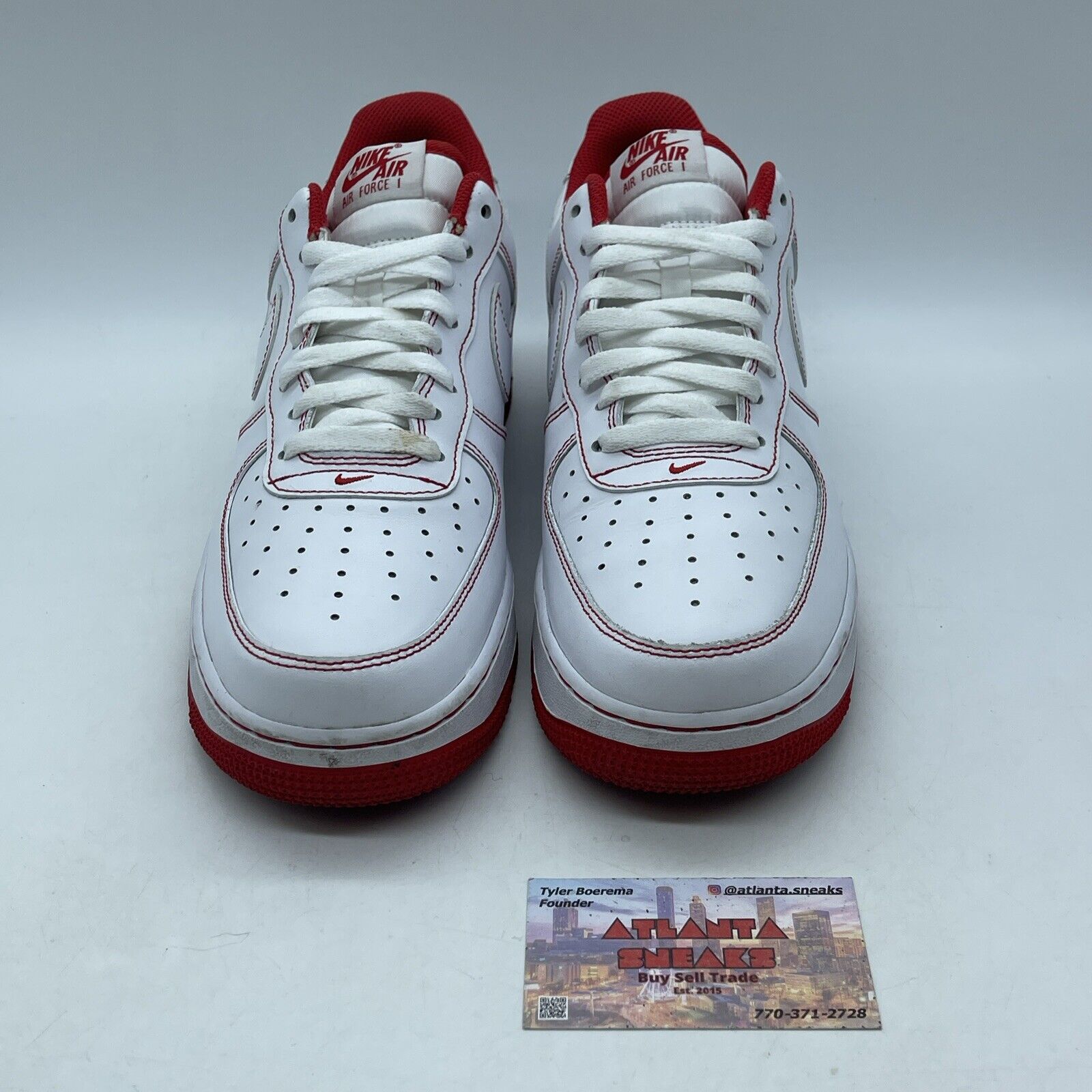 Size 10.5 - Nike Air Force 1 Contrast Stitch White University Red (CV1724-100)