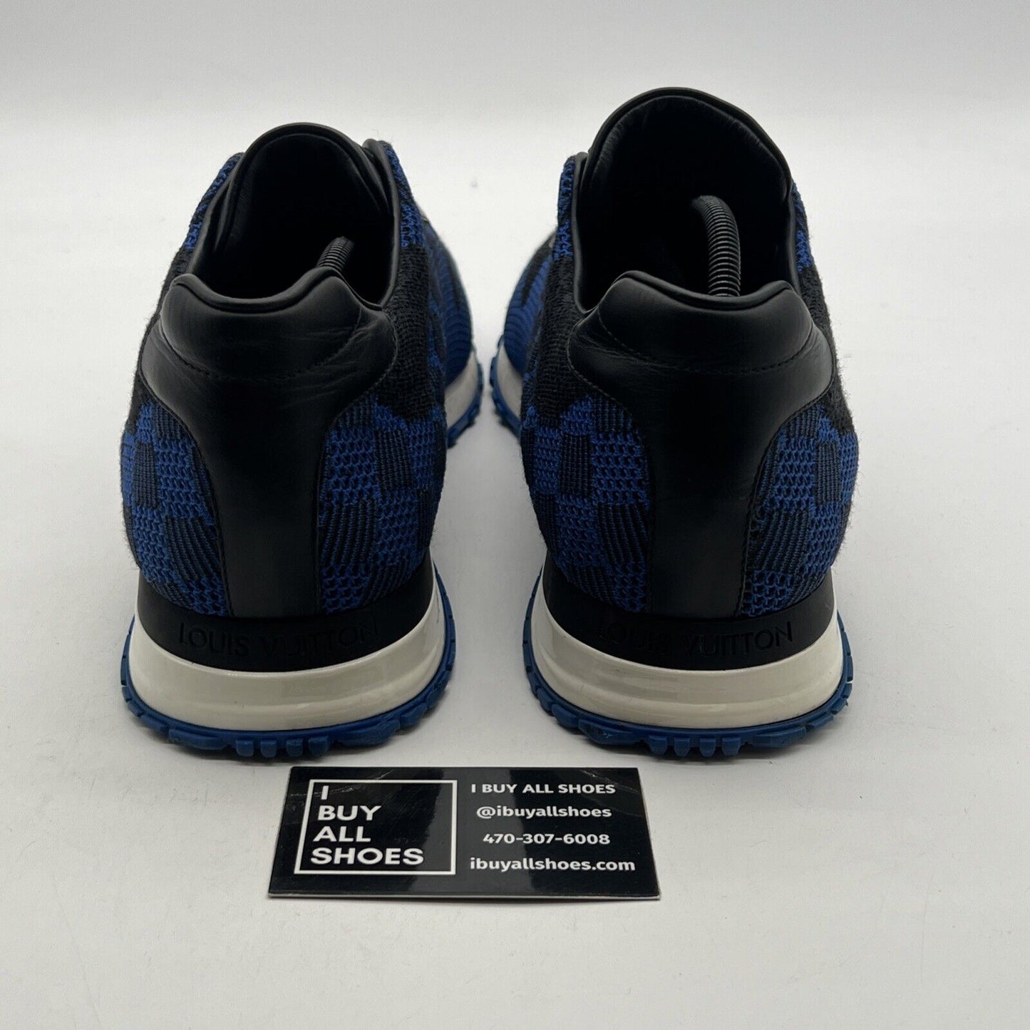 Size 12.5 - Louis Vuitton Run Away Sneakers Blue Mesh Leather