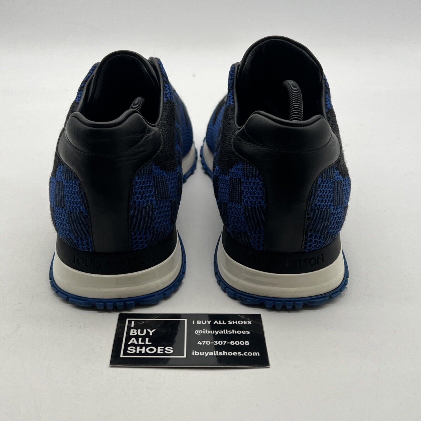 Size 12.5 - Louis Vuitton Run Away Sneakers Blue Mesh Leather