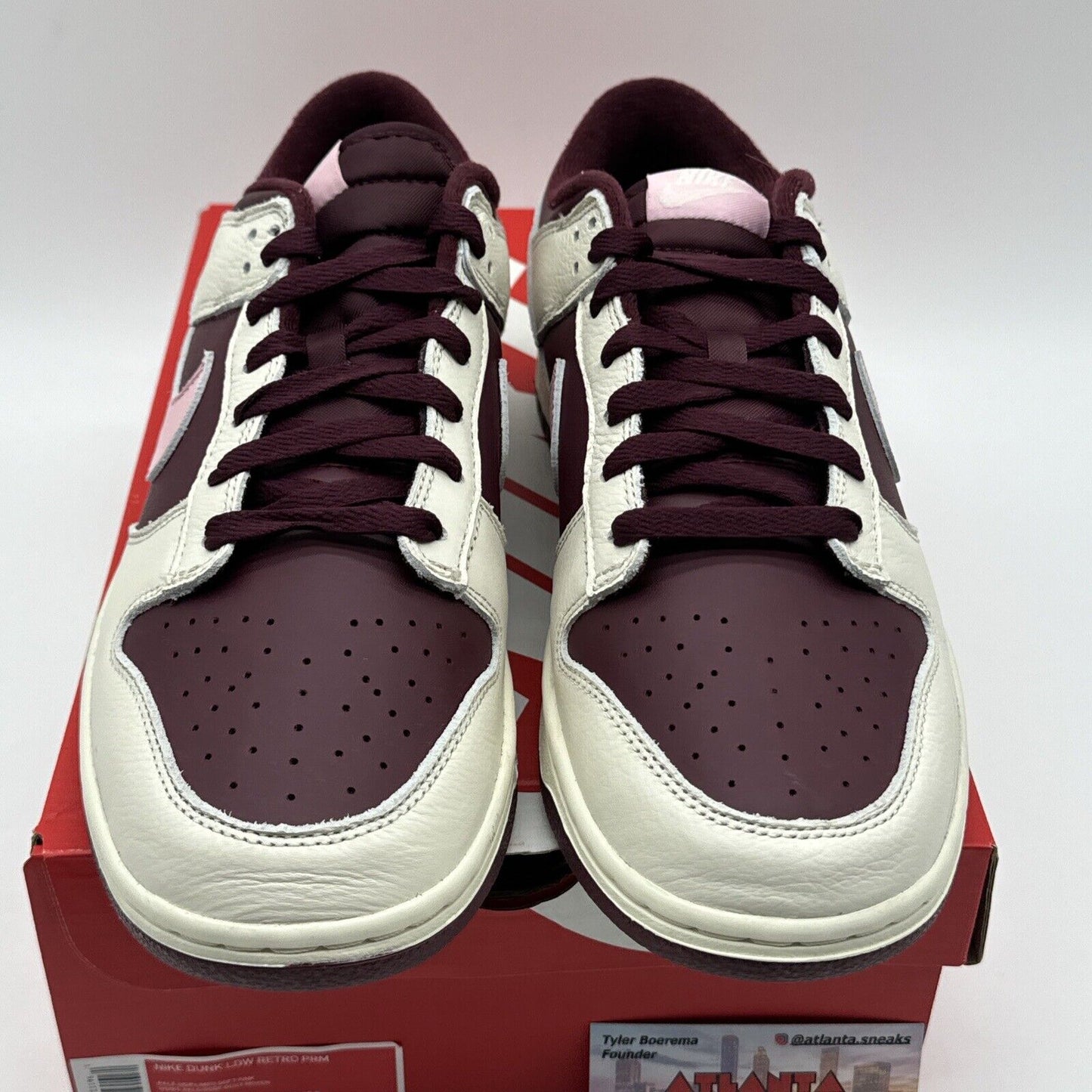 Size 10.5 - Nike Dunk Low Premium Valentine's Day Pink Red Cream Premium Leather