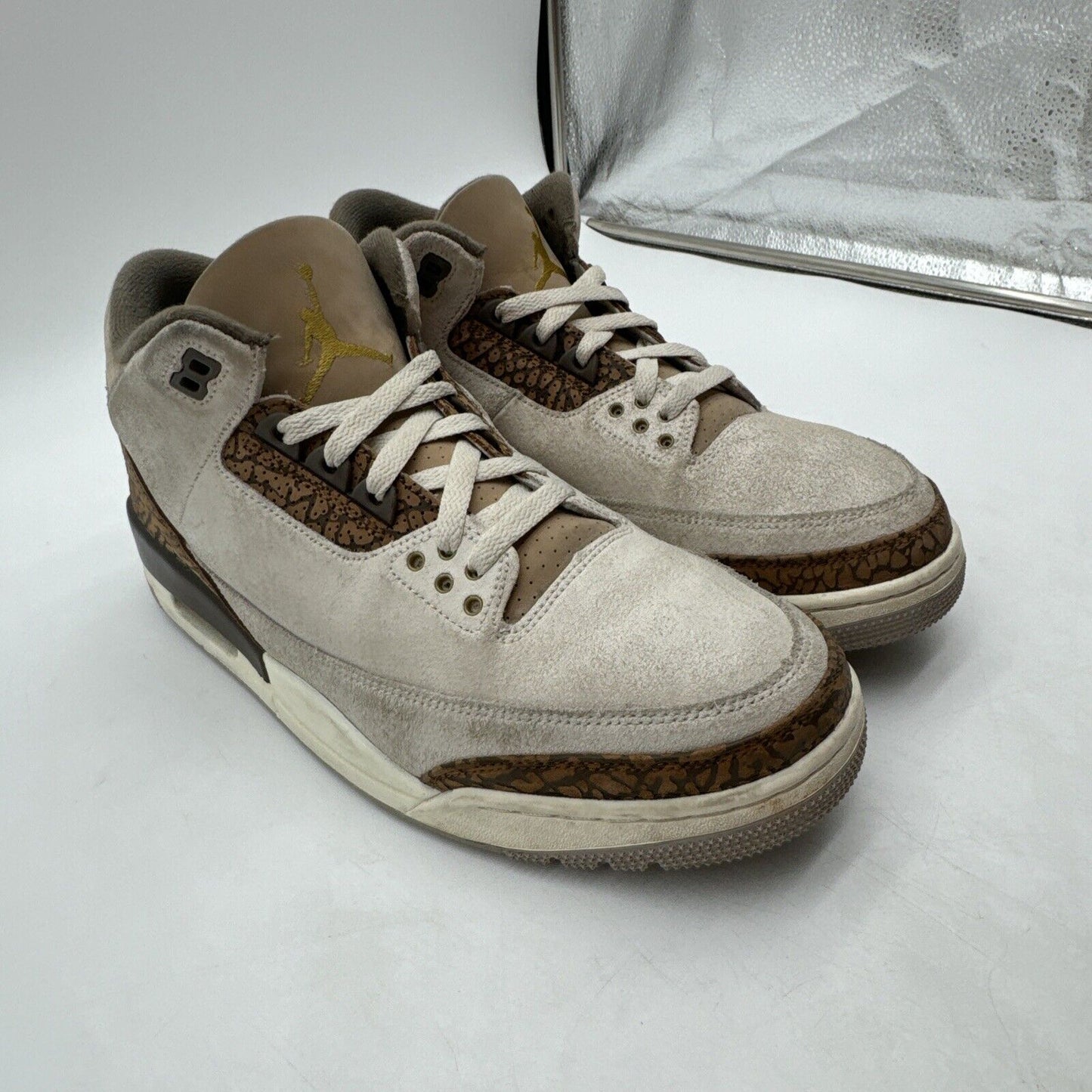 Size 11  Men’s - Jordan 3 Retro Low Palomino Brown Cream Suede Cracked Aged Look