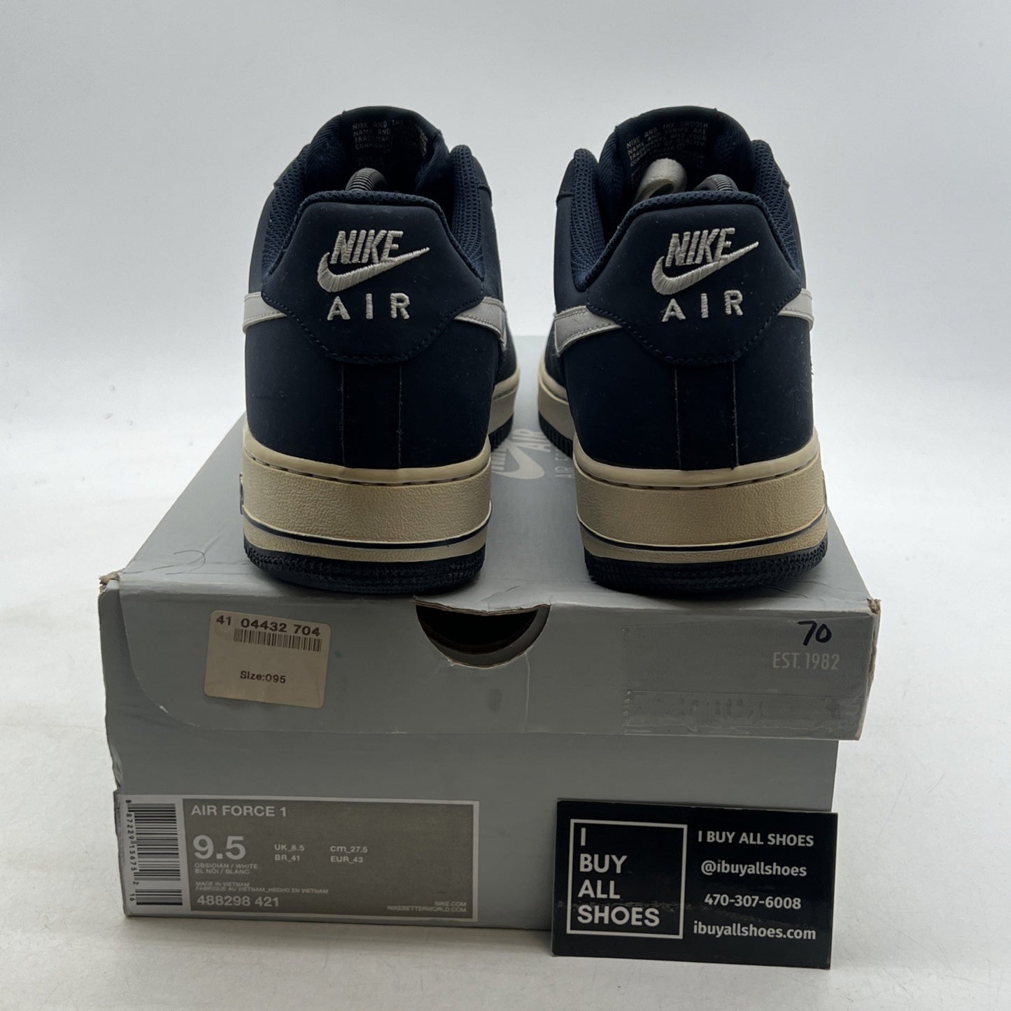 Size 9.5 - Nike Air Force 1 Obsidian White (488298-421)