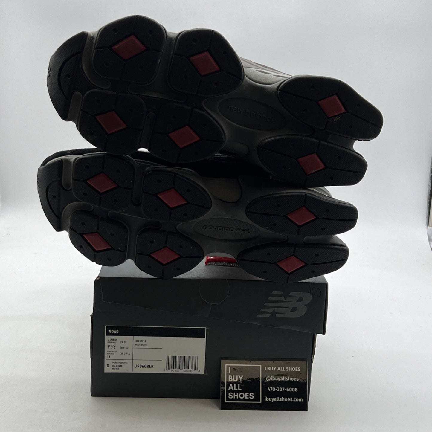 Size 9.5 - New Balance 9060 Black Castlerock (U9060BLK)