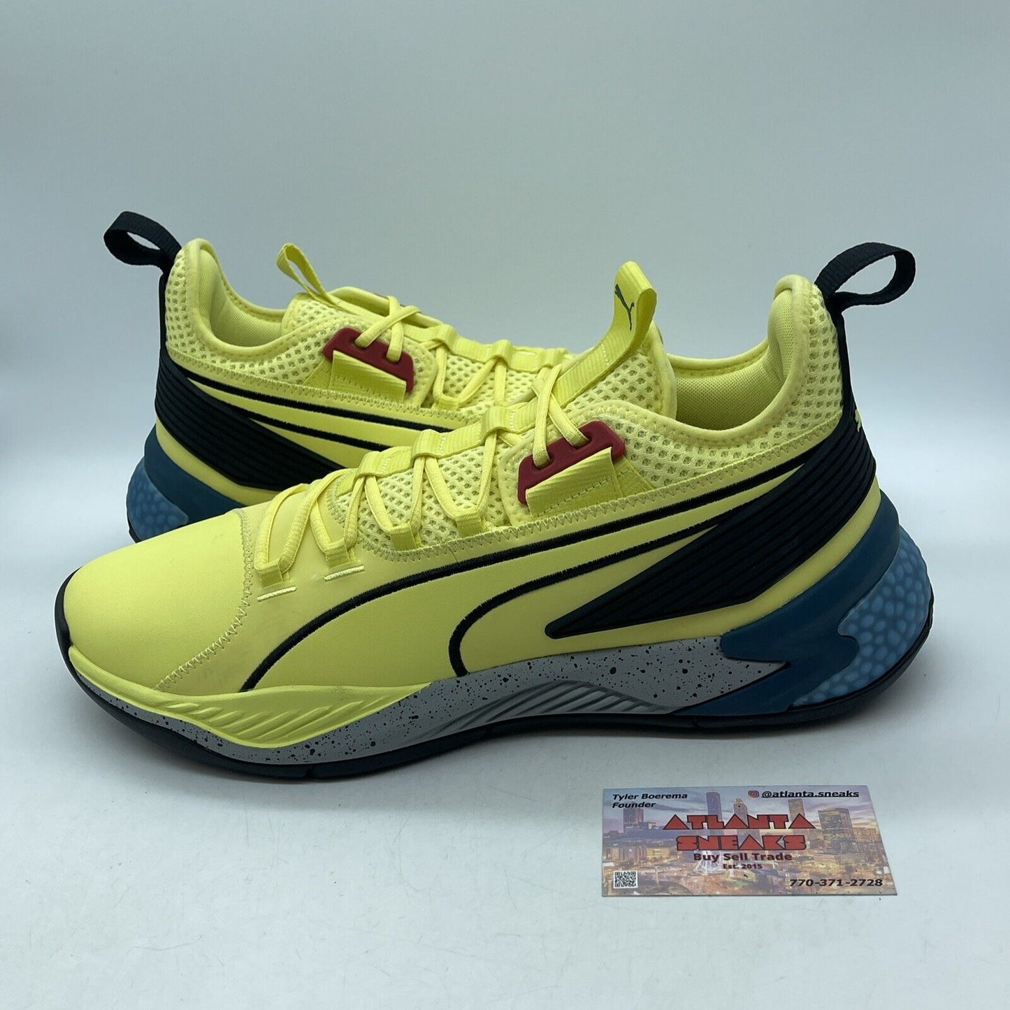 Size 13 - PUMA Uproar Spectra Yellow Black Blue Red Suede Leather  (192979-03)