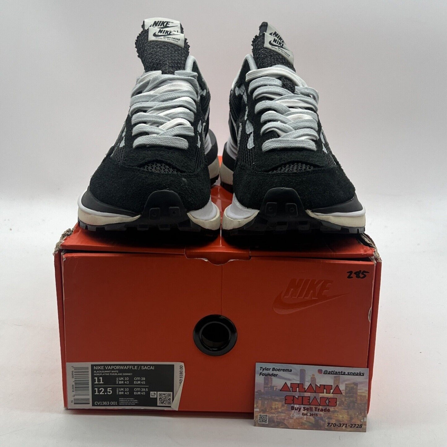 Size 11 - Nike sacai x VaporWaffle Black White (CV1363-001)