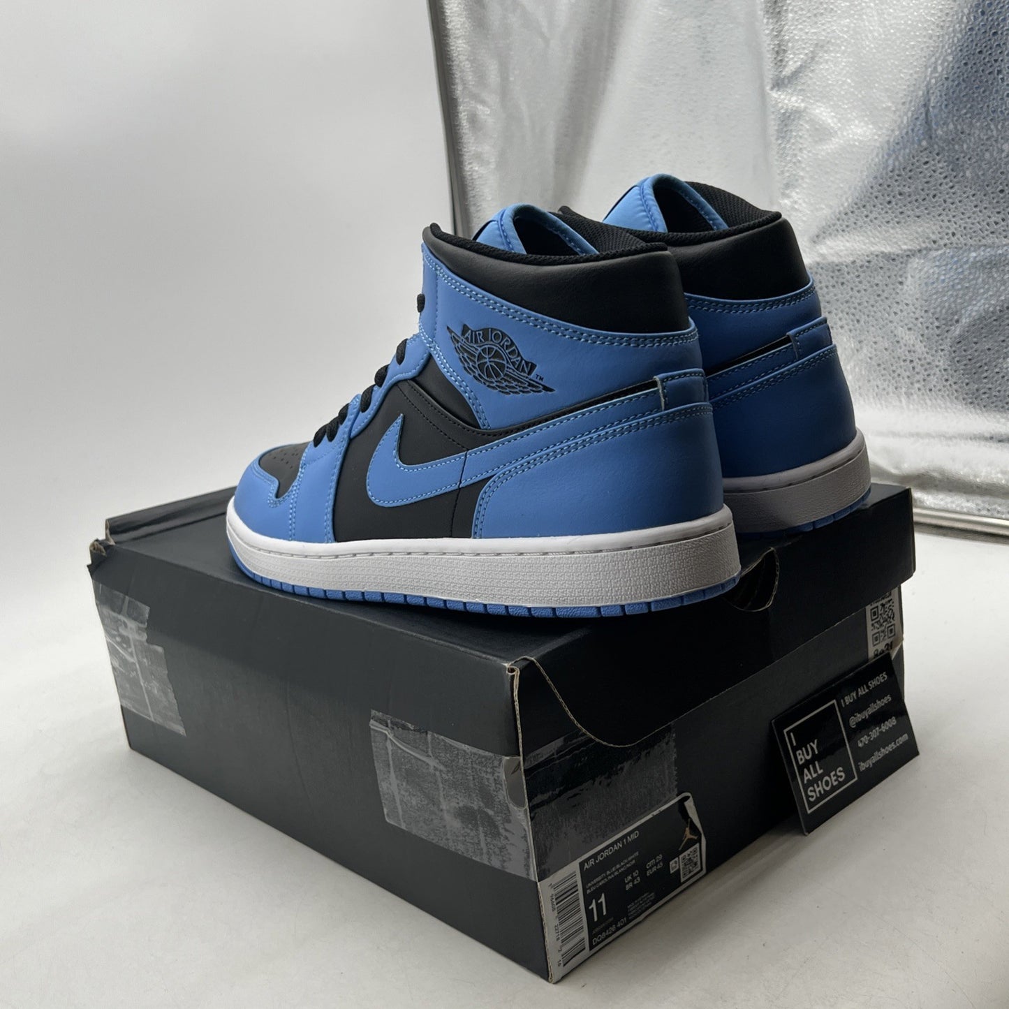Size 11 - Air Jordan 1 Mid University Blue Black (DQ8426-401)
