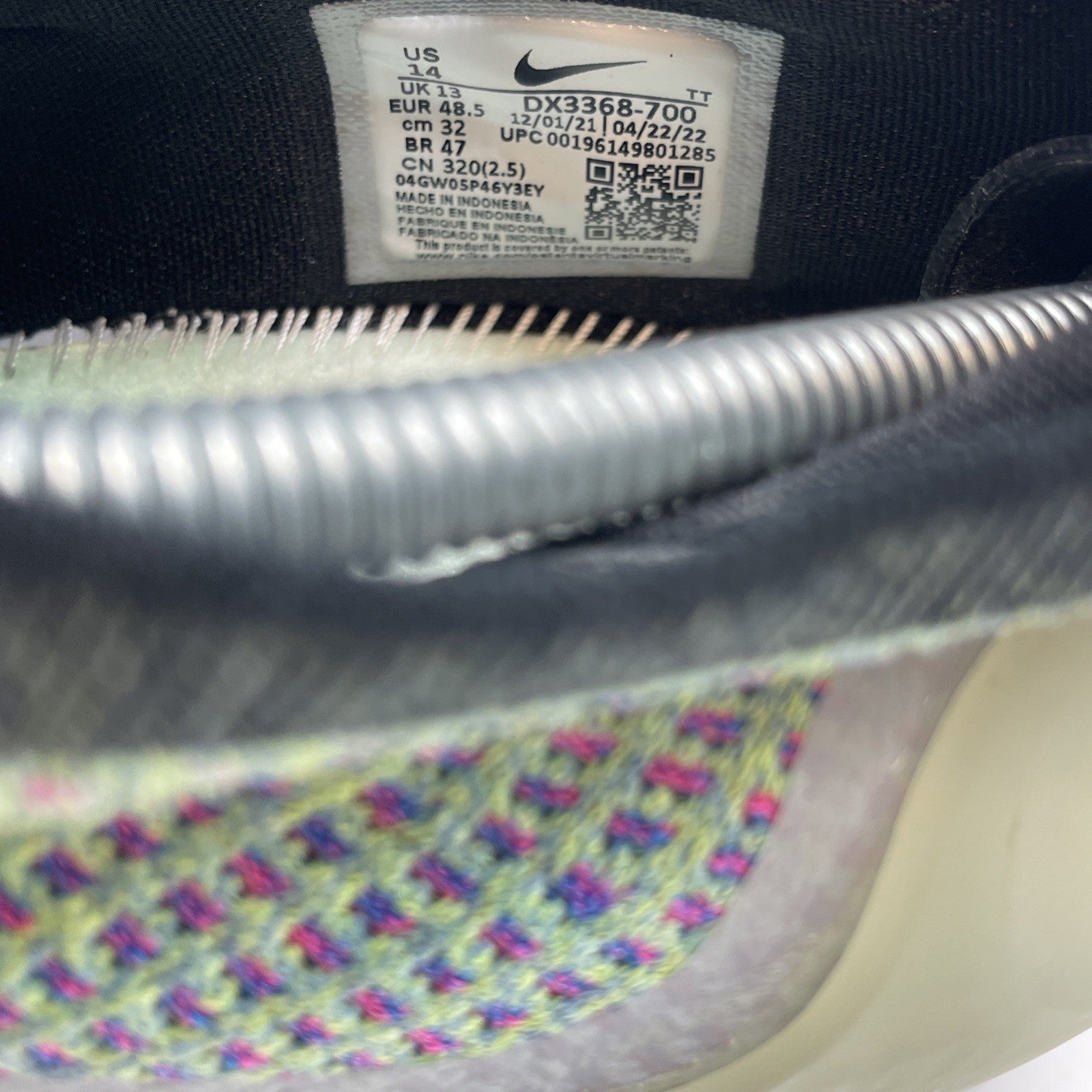 Size 14 - Nike Air VaporMax 2021 Flyknit Next Nature Volt Photo Blue DX3368-700