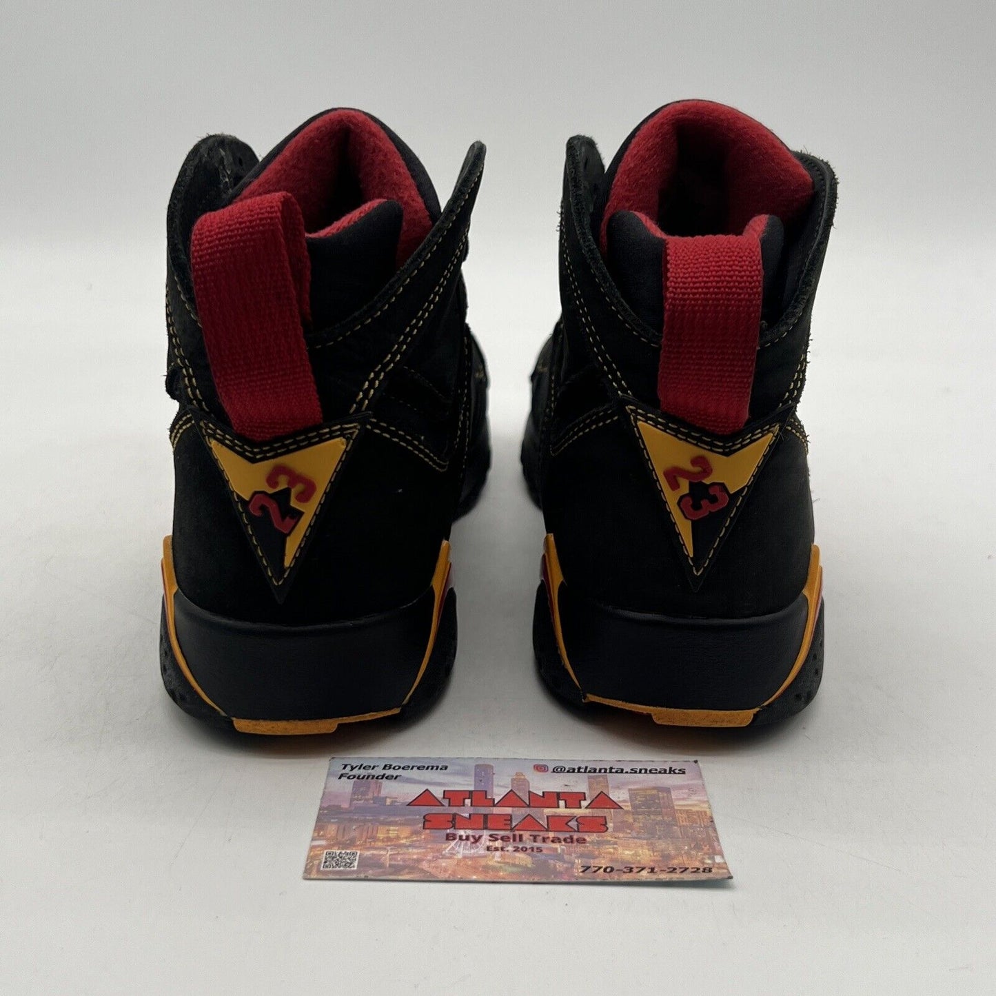 Size 6.5Y - Jordan 7 Retro Citrus Black Red Yellow Suede (DQ6040-081)