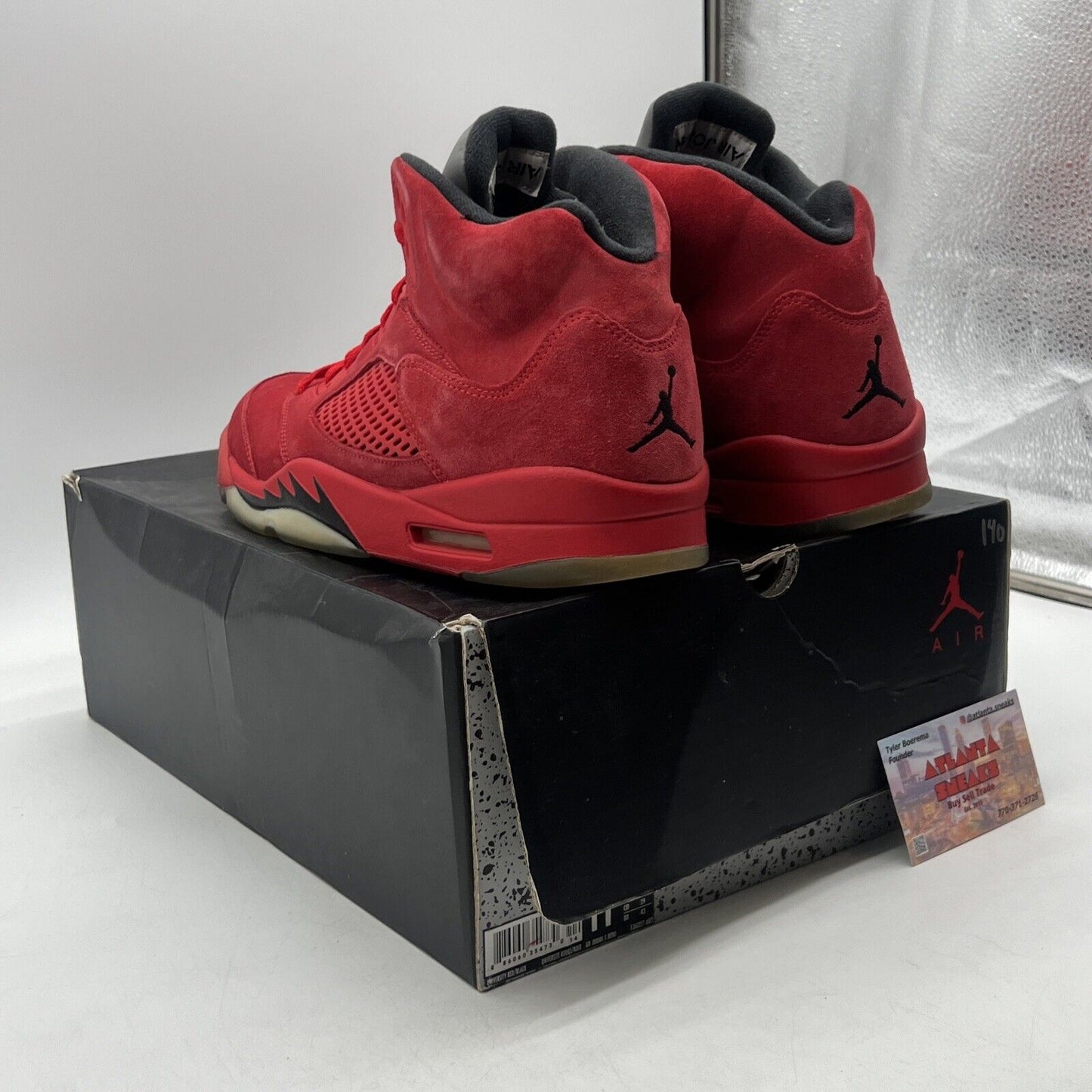 Size 11 - Air Jordan 5 Retro Red Suede Grey Black (136027-602)