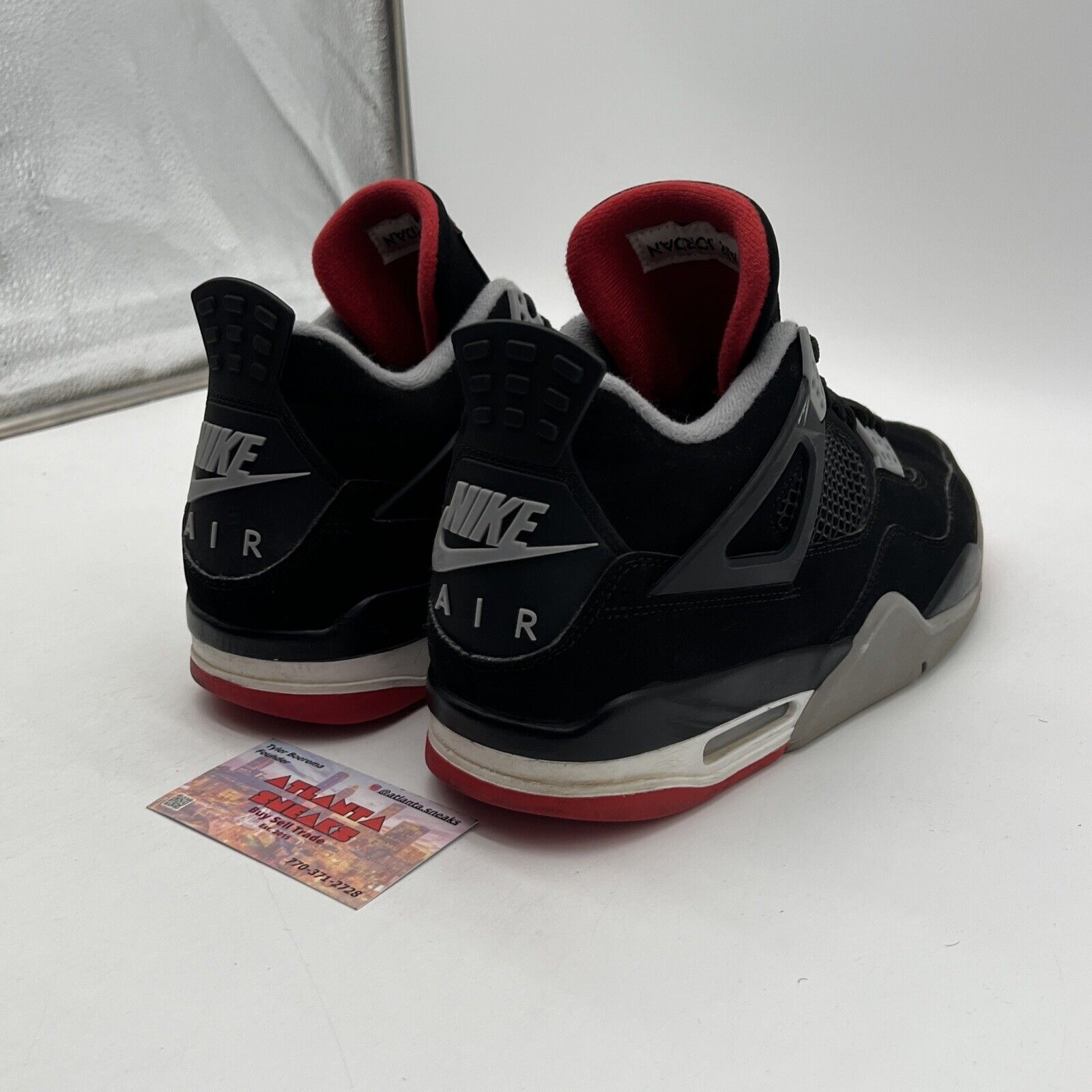 Size 10.5 - Jordan 4 Retro OG Mid Bred 2019 Black Red Grey Suede (308497-060)