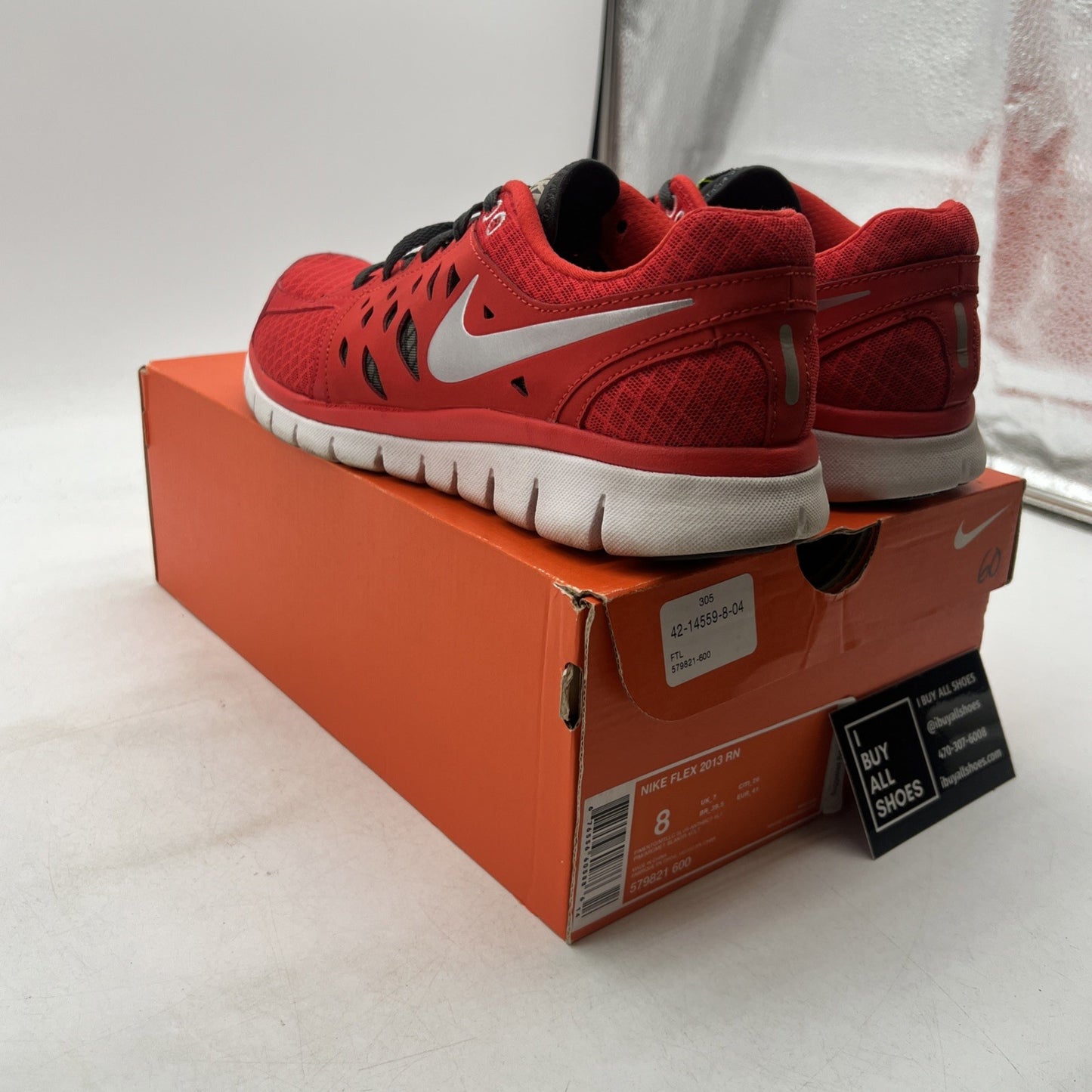 Size 8 - Nike Flex 2013 Run Red Men’s Sneakers (579821-600)