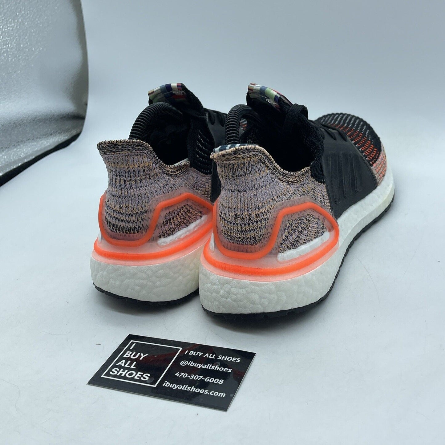 Size 8.5W - adidas UltraBoost 19 Solar Orange Purple Black Suede (G54017)