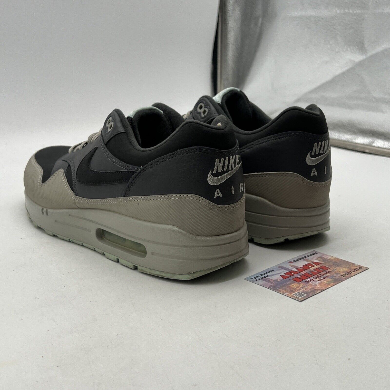 Size 12 - Nike Air Max 1 Leather Dark Ash (655466-201)