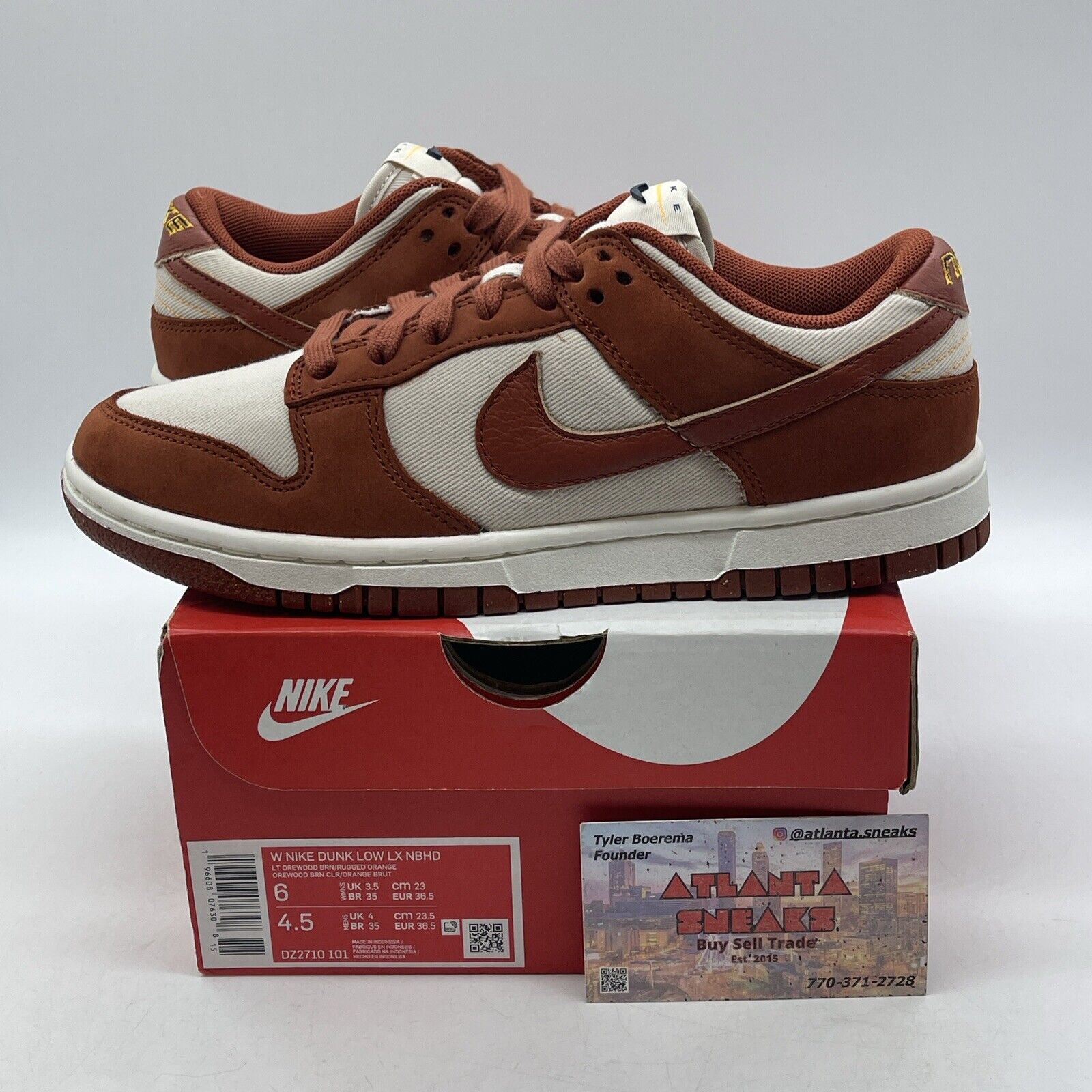 Size 6W - Nike Dunk LX Low Rugged Orange Tan White Black Suede (DZ2710-101)