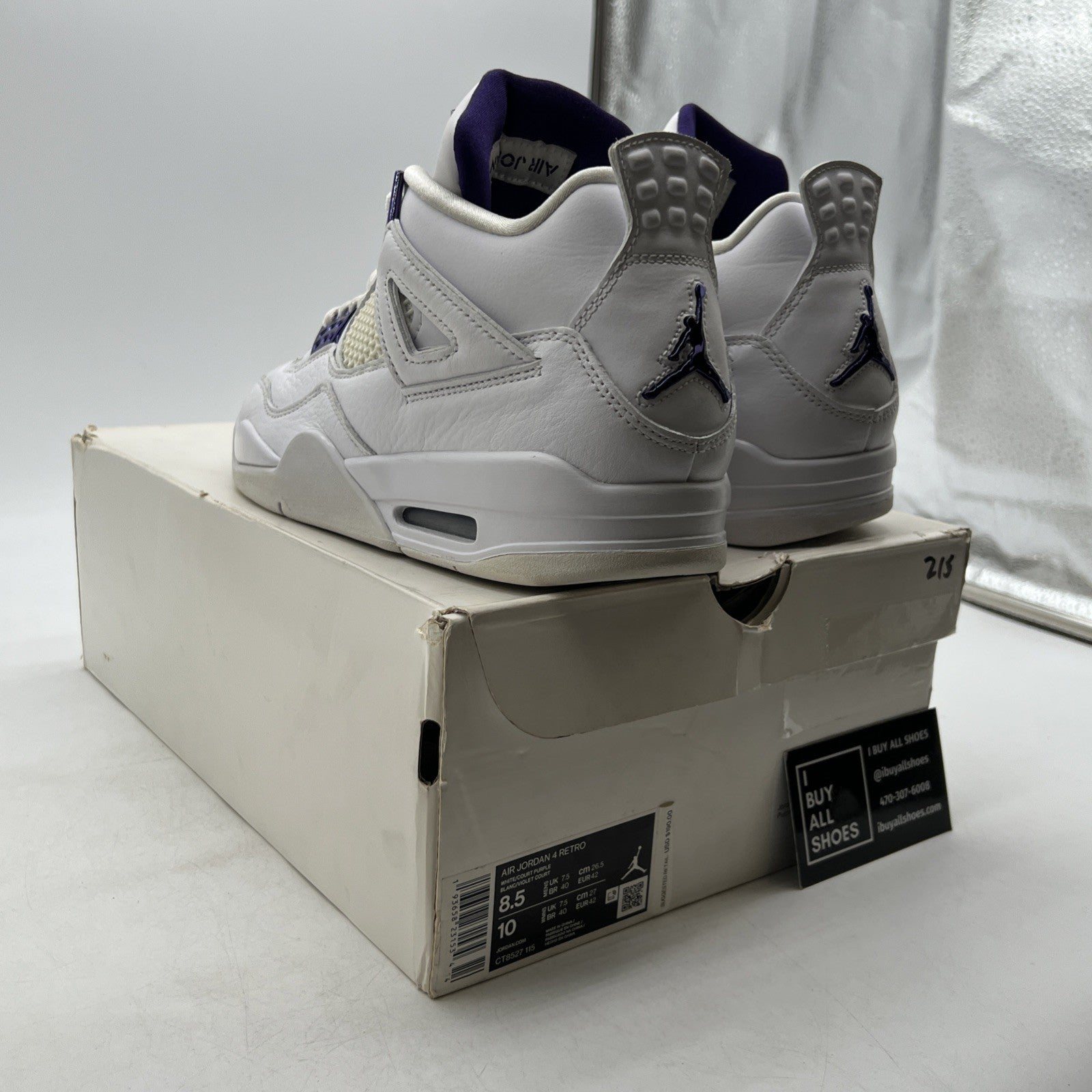 Size 8.5 - Air Jordan 4 Retro Mid Purple Metallic (CT8527-115)
