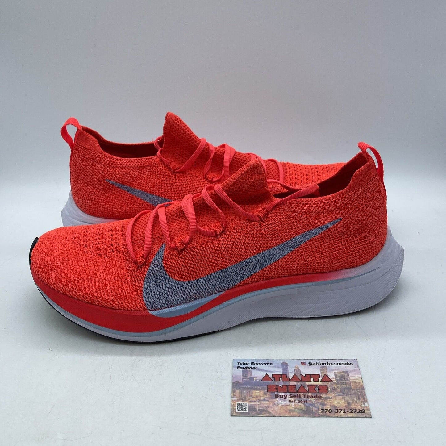 Size 11 - Nike Zoom Vaporfly 4% Flyknit Bright Crimson Orange grey (AJ3857-600)