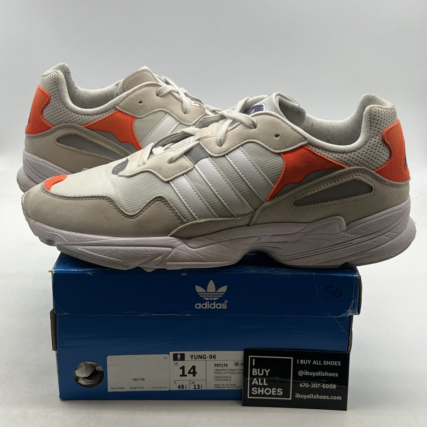 Size 14 - adidas Yung-96 Orange (F97179)