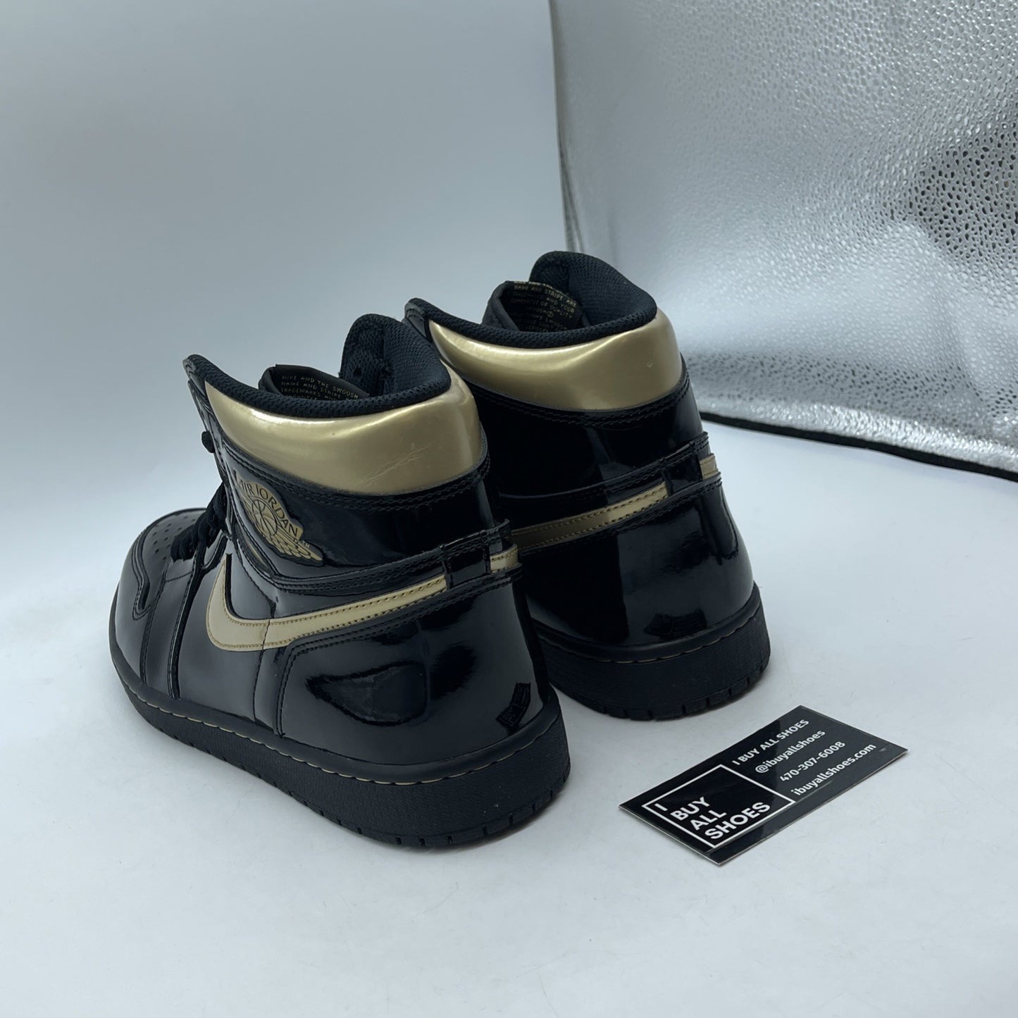 Size 12 - Jordan 1 High Black Metallic Gold Leather (555088-032)