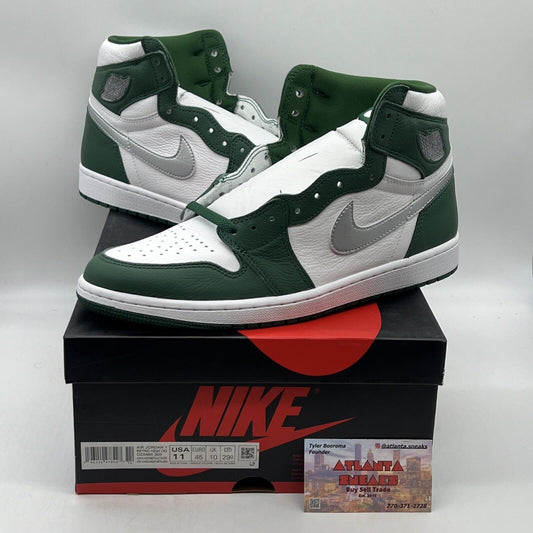 Size 11 - Jordan 1 Retro OG High Gorge Green Brand New Og All White Green Silver