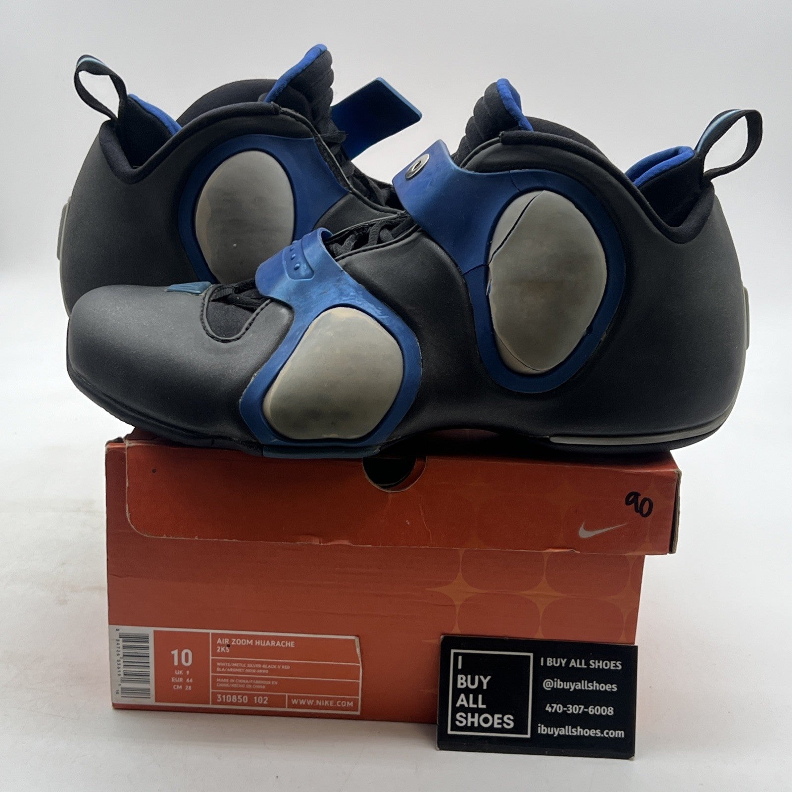 Size 10 - Nike Air Zoom Huarache 2K5 White Black (310850-102)