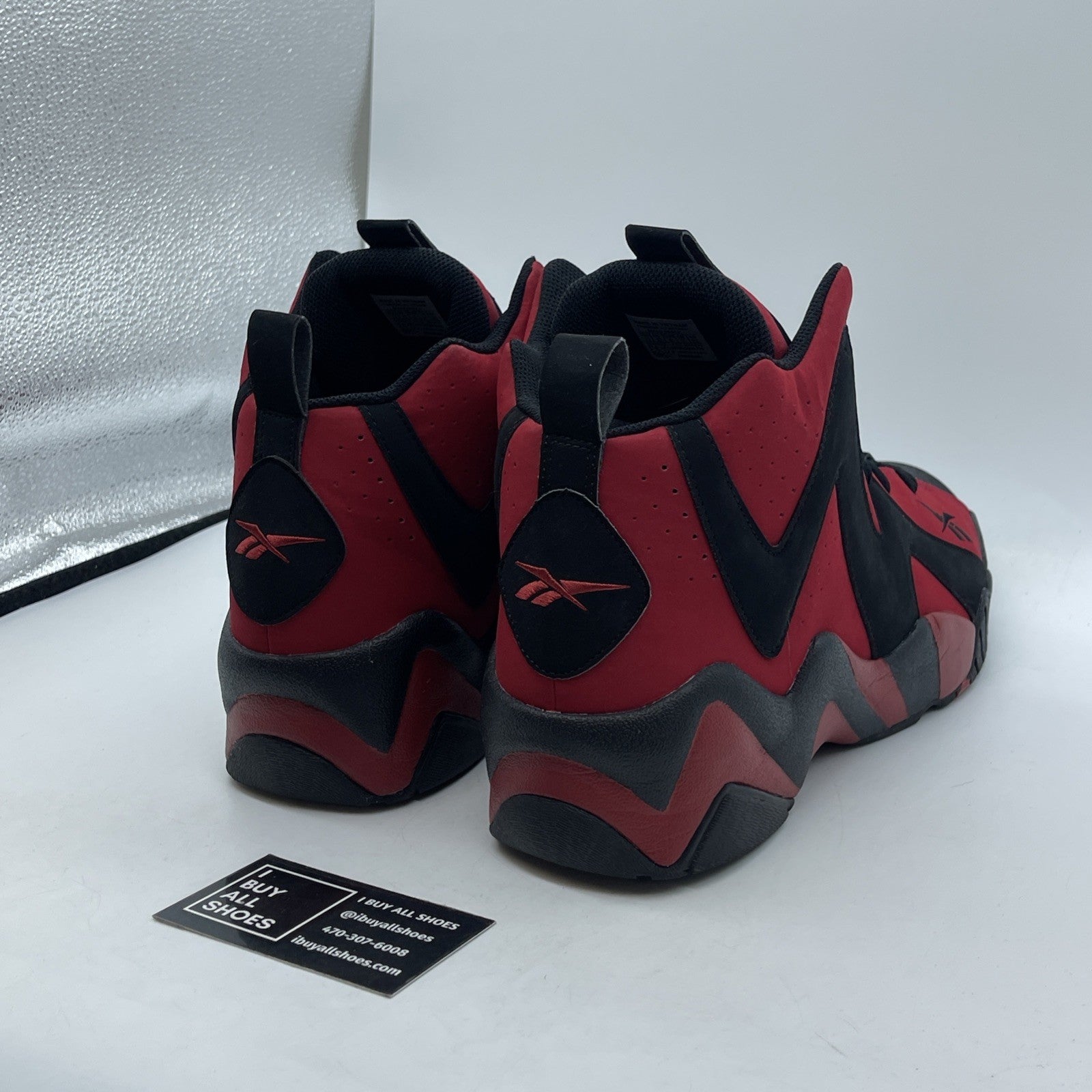 Size 13 - Reebok Kamikaze II Black Red Suede (10656-1260)
