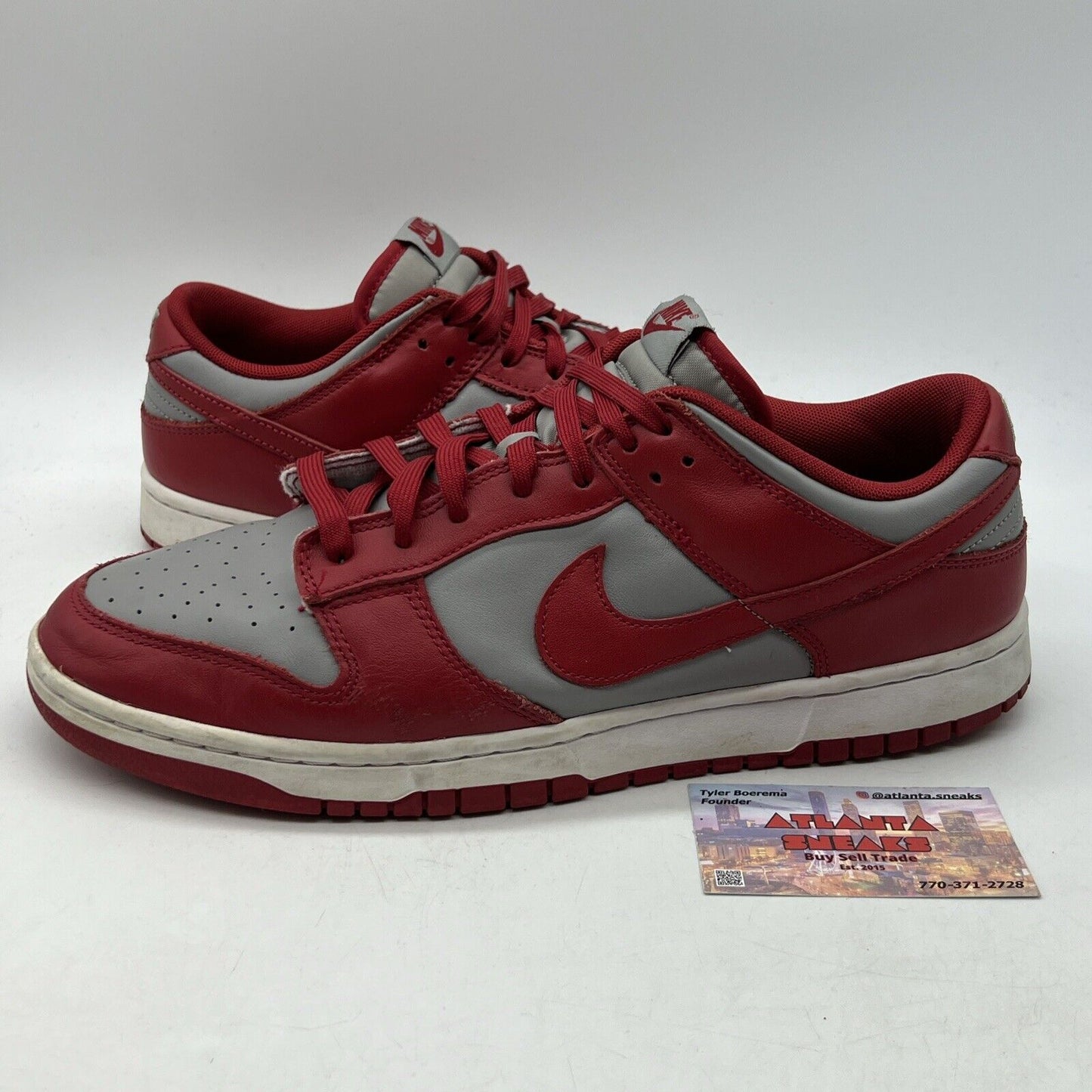Size 12 - Nike Dunk Low SP UNLV 2021 Grey Red Leather White (DD1391-002)