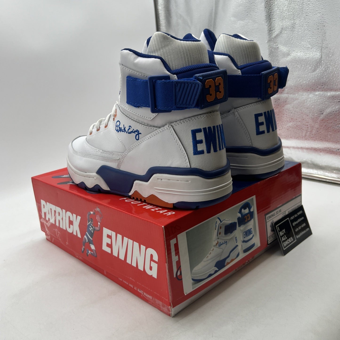 Size 13 - Patrick Ewing 33 Hi White Royal Orange (1VB90014-136)