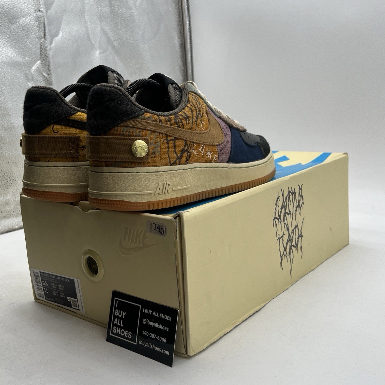Size 9.5 - Nike Air Force 1 Low x Travis Scott Cactus Jack (CN2405-900)