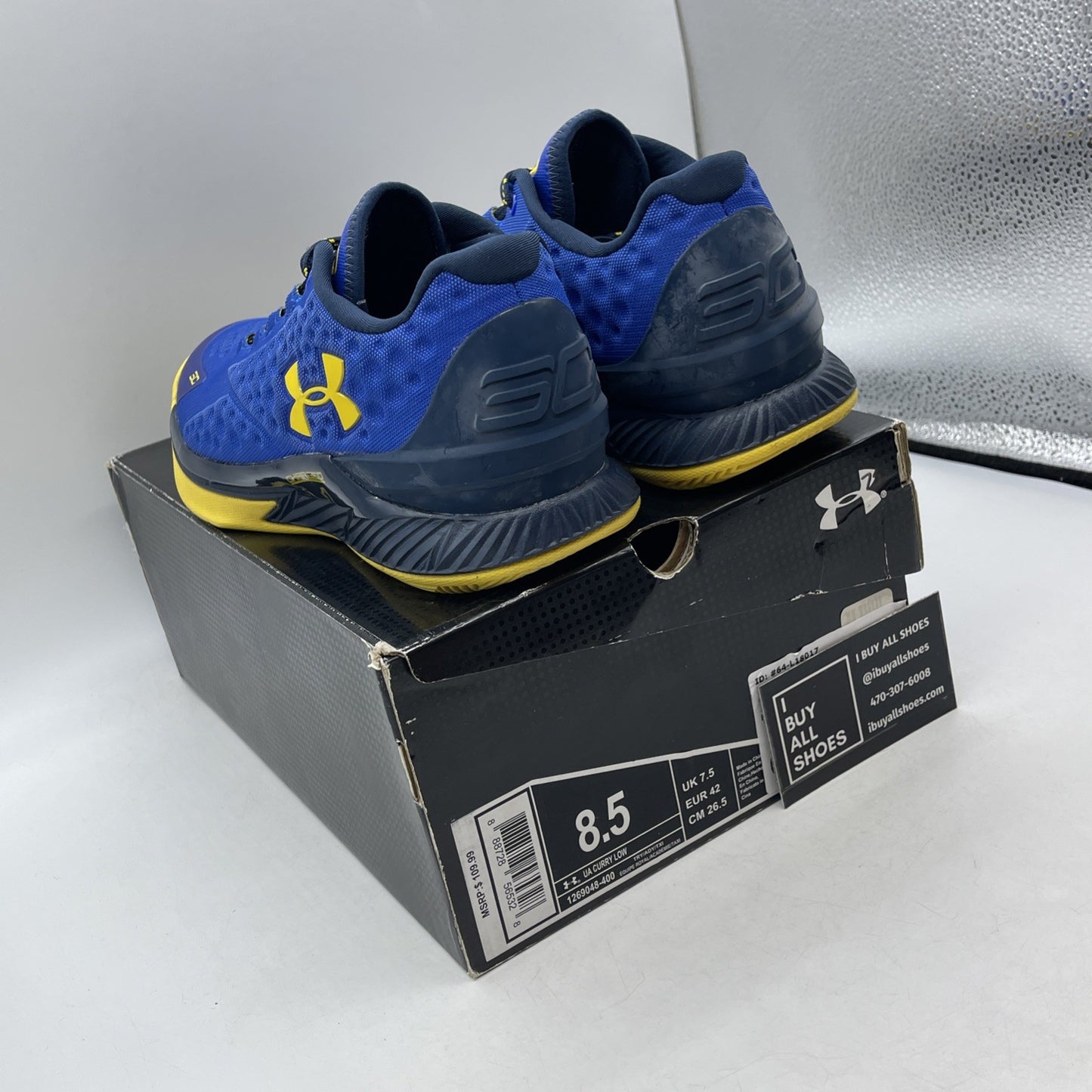 Size 8.5 - Under Armour Curry 1 Low Warriors (1269048-400)