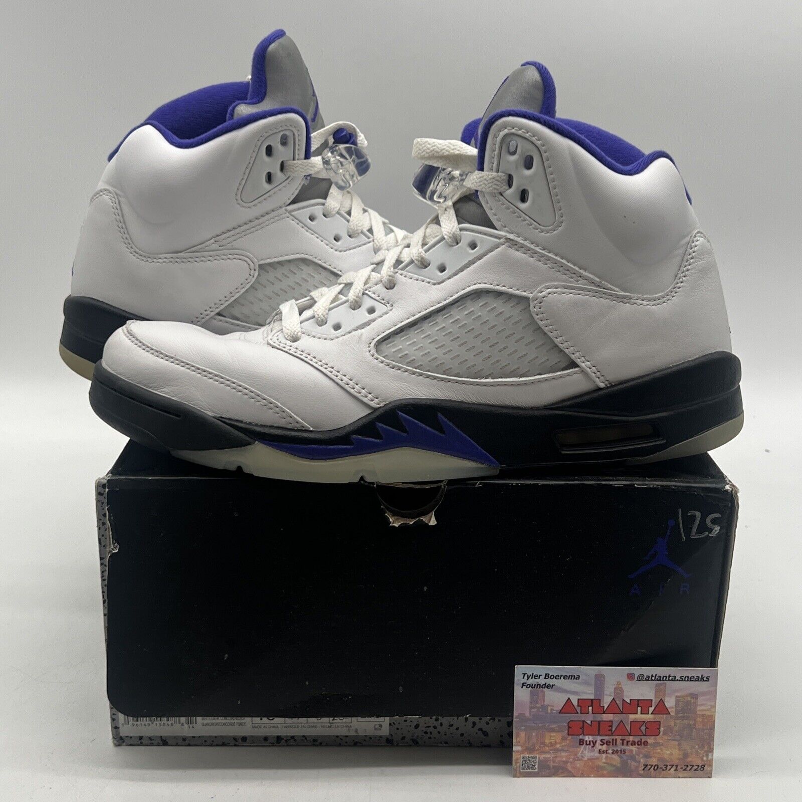 Size 10.5 - Jordan 5 Concord 2022 White Purple Black Leather (DD0587-141)
