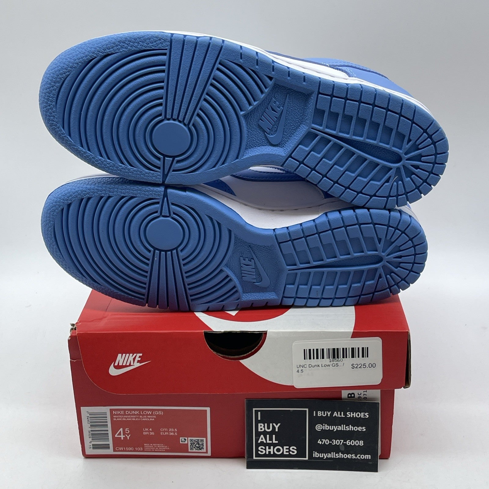 Size 4.5Y - Nike Dunk Low University Blue white Leather (CW1590-103)