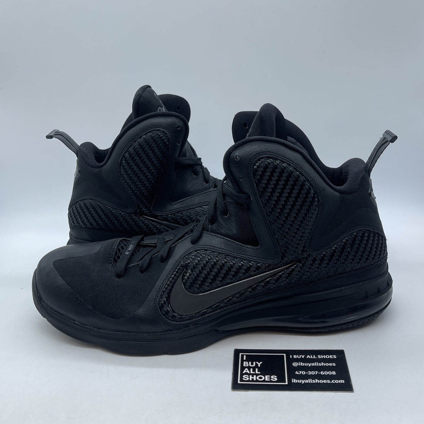 Size 13 - Nike LeBron 9 Blackout Suede Leather (469764-001)