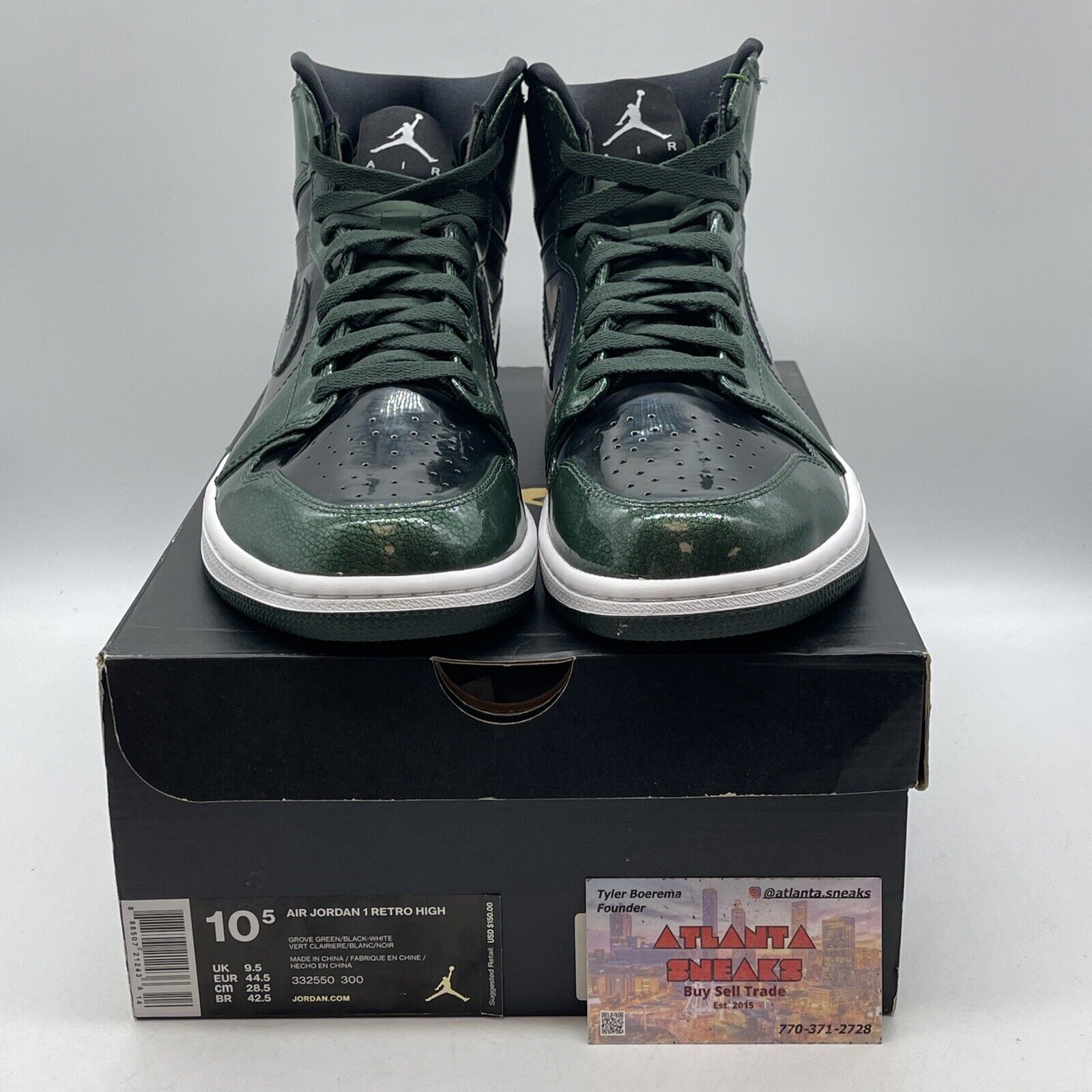 Size 10.5 - Air Jordan 1 High Anti-Gravity Machines Green Black (332550-300)